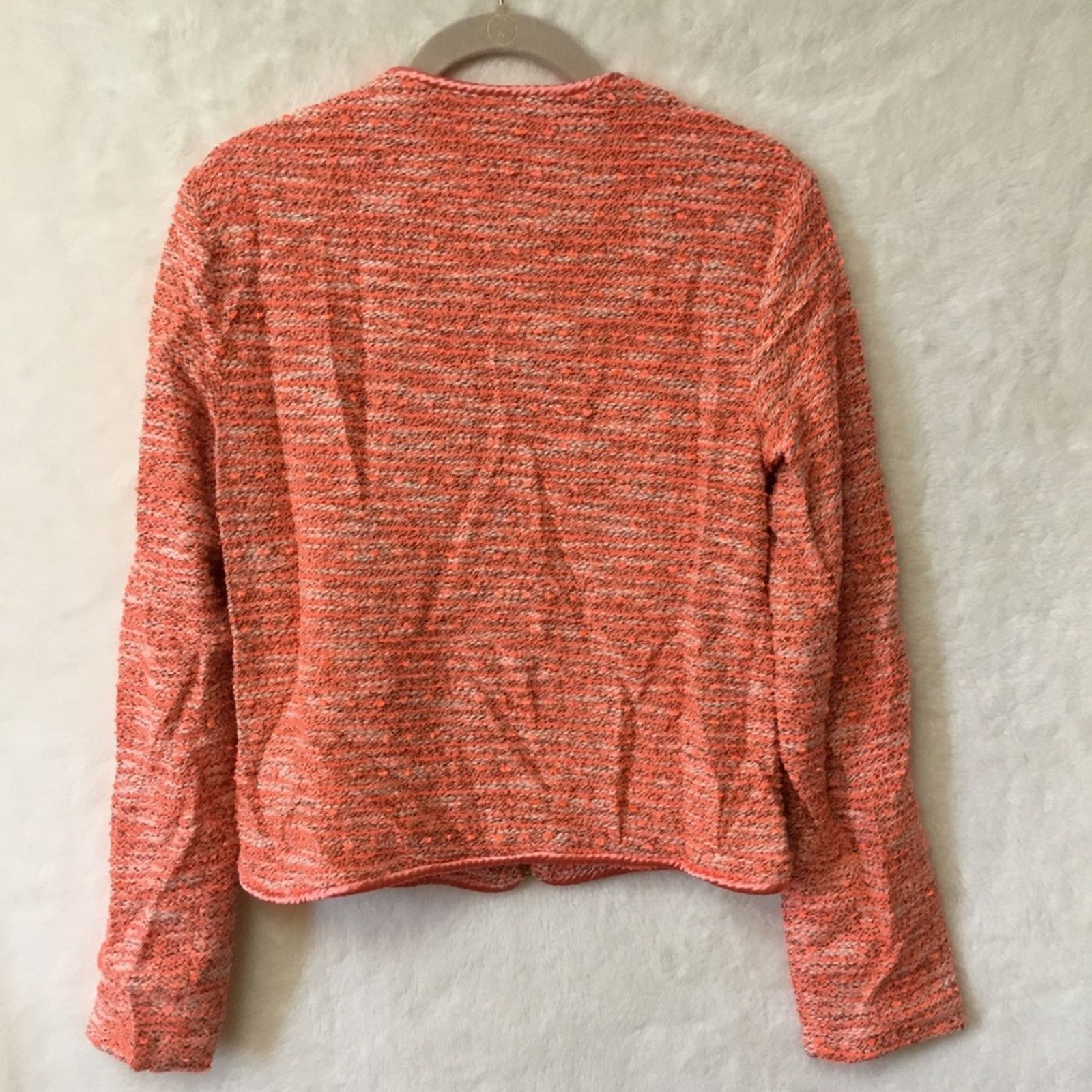 Other Orange Vintage Tweed Front Zip-Up Detail Jacket With Pockets Size XS / US 0-2 / IT 36-38 - 2 Thumbnail