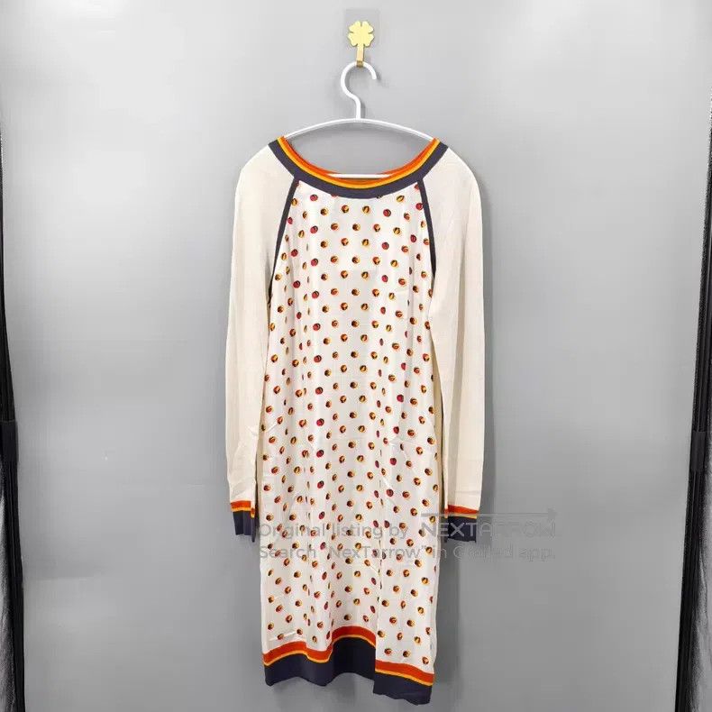 Hermes Hermes White Polka Dot Colorblock Knit Dress Size XXS / US 00 / IT 34 - 1 Thumbnail