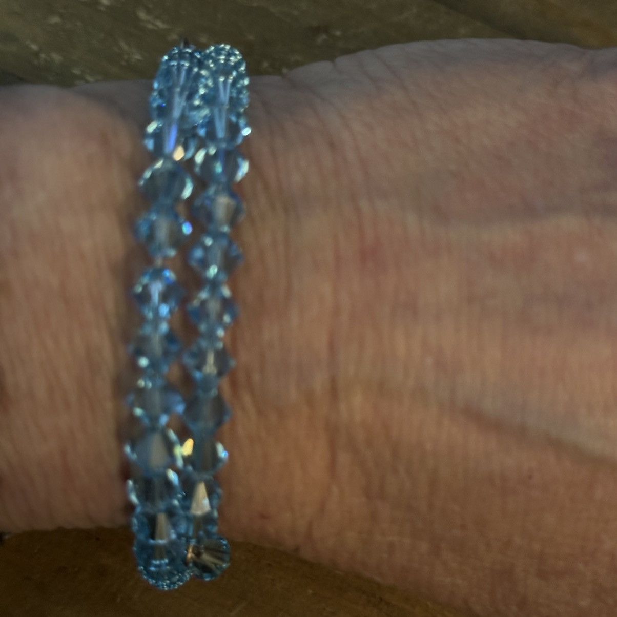 Other Light blue glass bead wire wrap bracelet Size ONE SIZE - 3 Thumbnail
