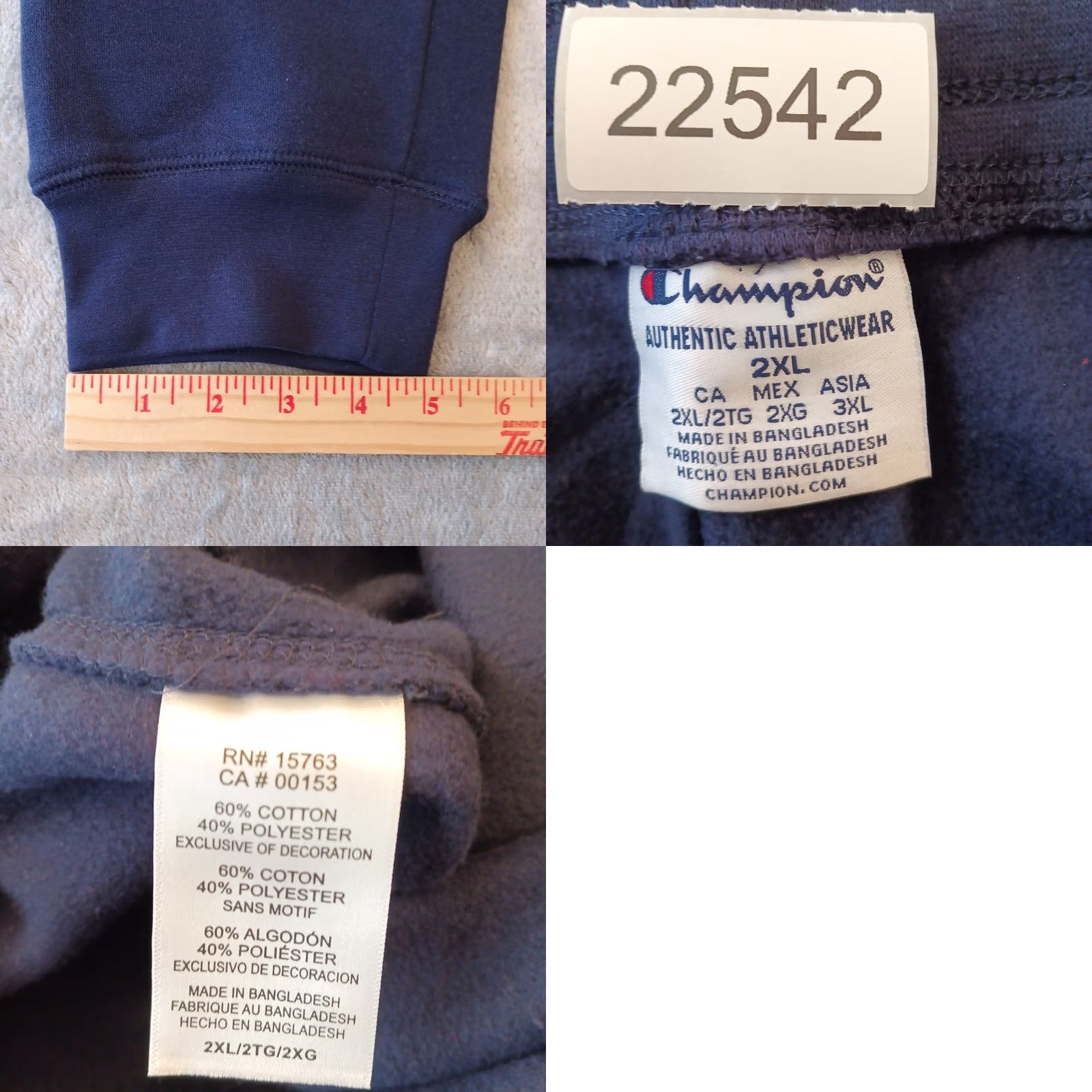 Champion Champion Sweatpants Women 2XL Blue Penn State Nittany Lions Logo Tapered Pockets Cotton Blend Drawstring 38x29 Adult Regular Size 40" / US 18 - 8 Thumbnail
