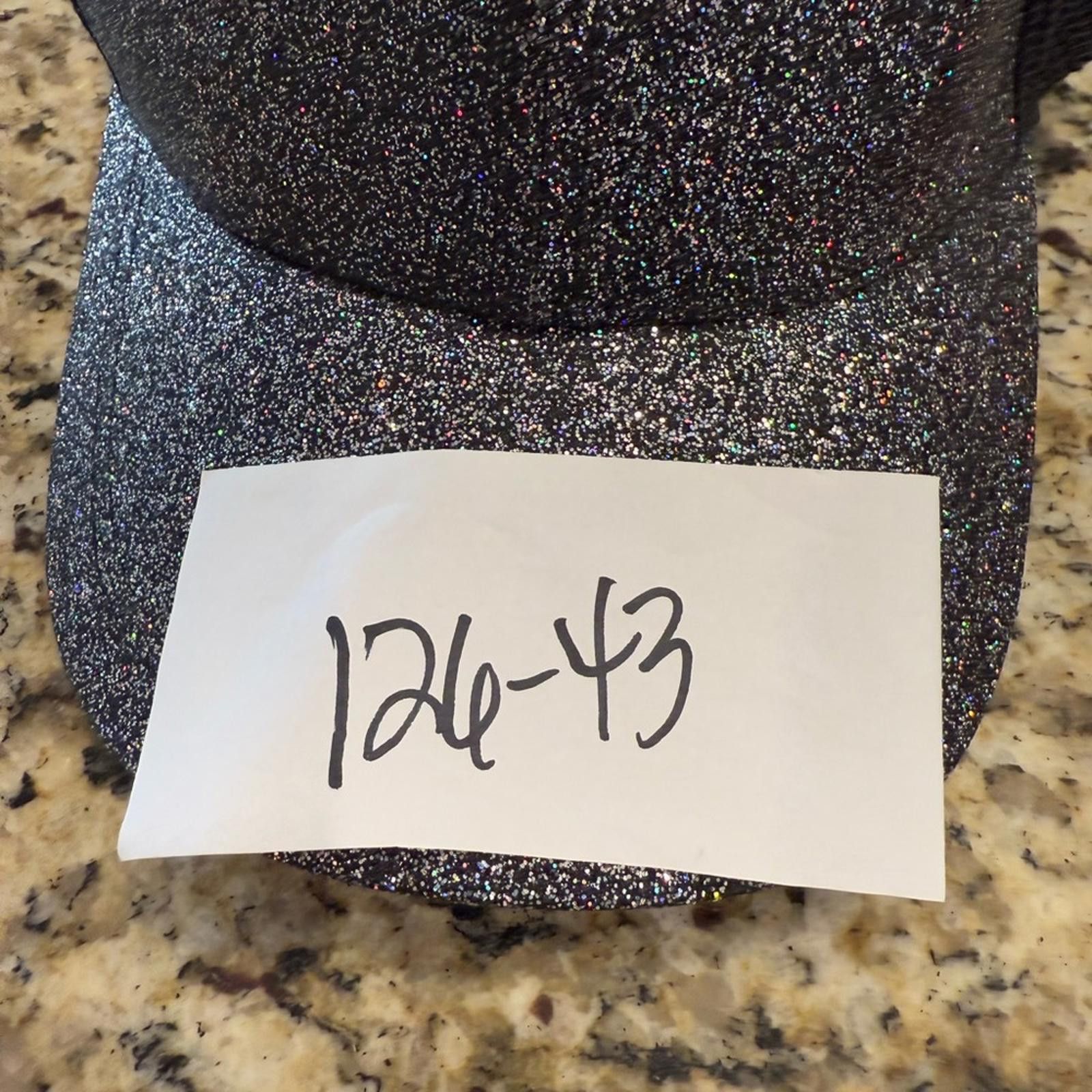 Other Silver Glittery snap back hat black trim and mesh Size ONE SIZE - 7 Thumbnail
