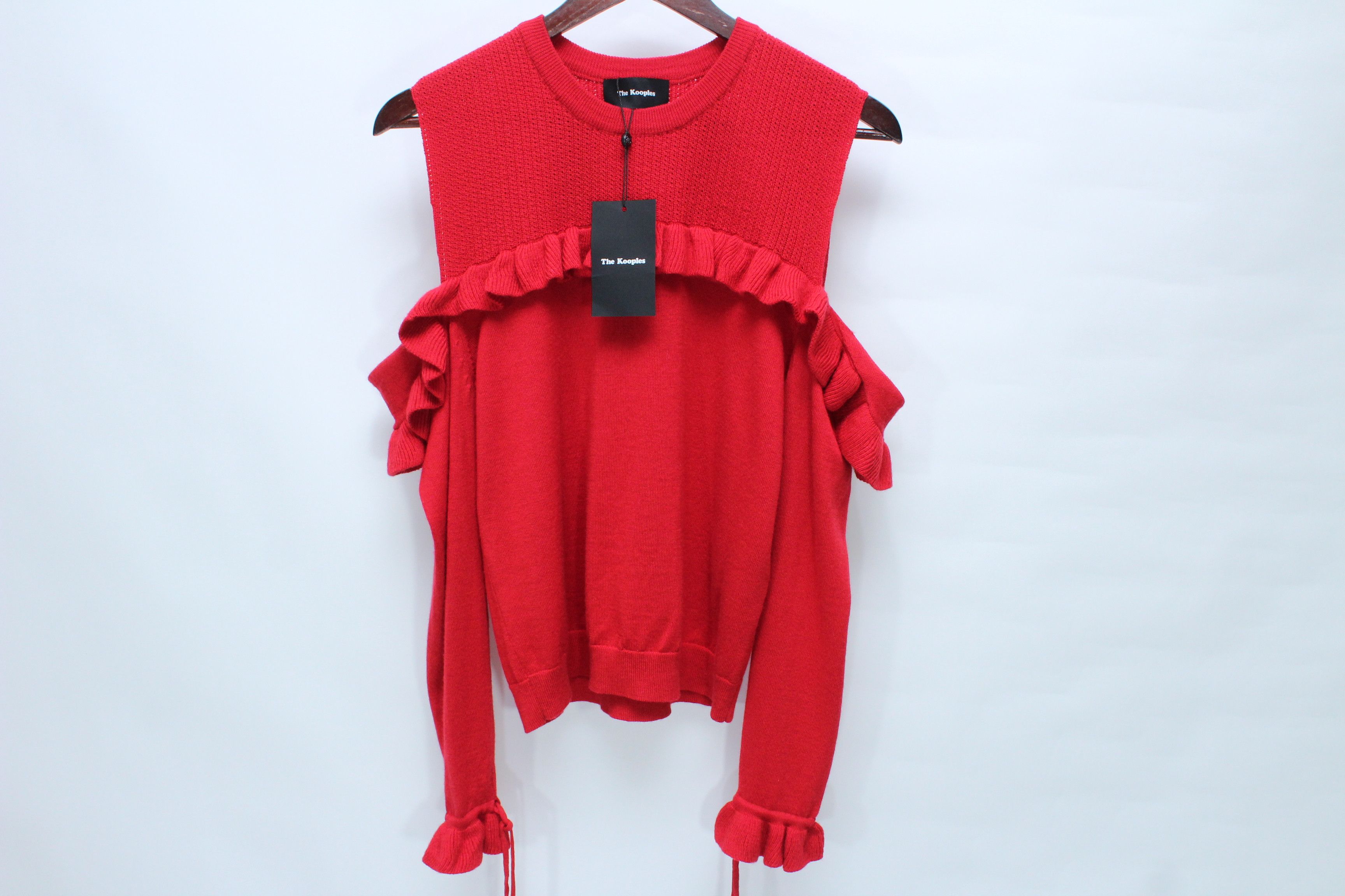 The Kooples The Kooples NWT Red Merino Wool Ruffle Sweater Size M / US 6-8 / IT 42-44 - 3 Thumbnail