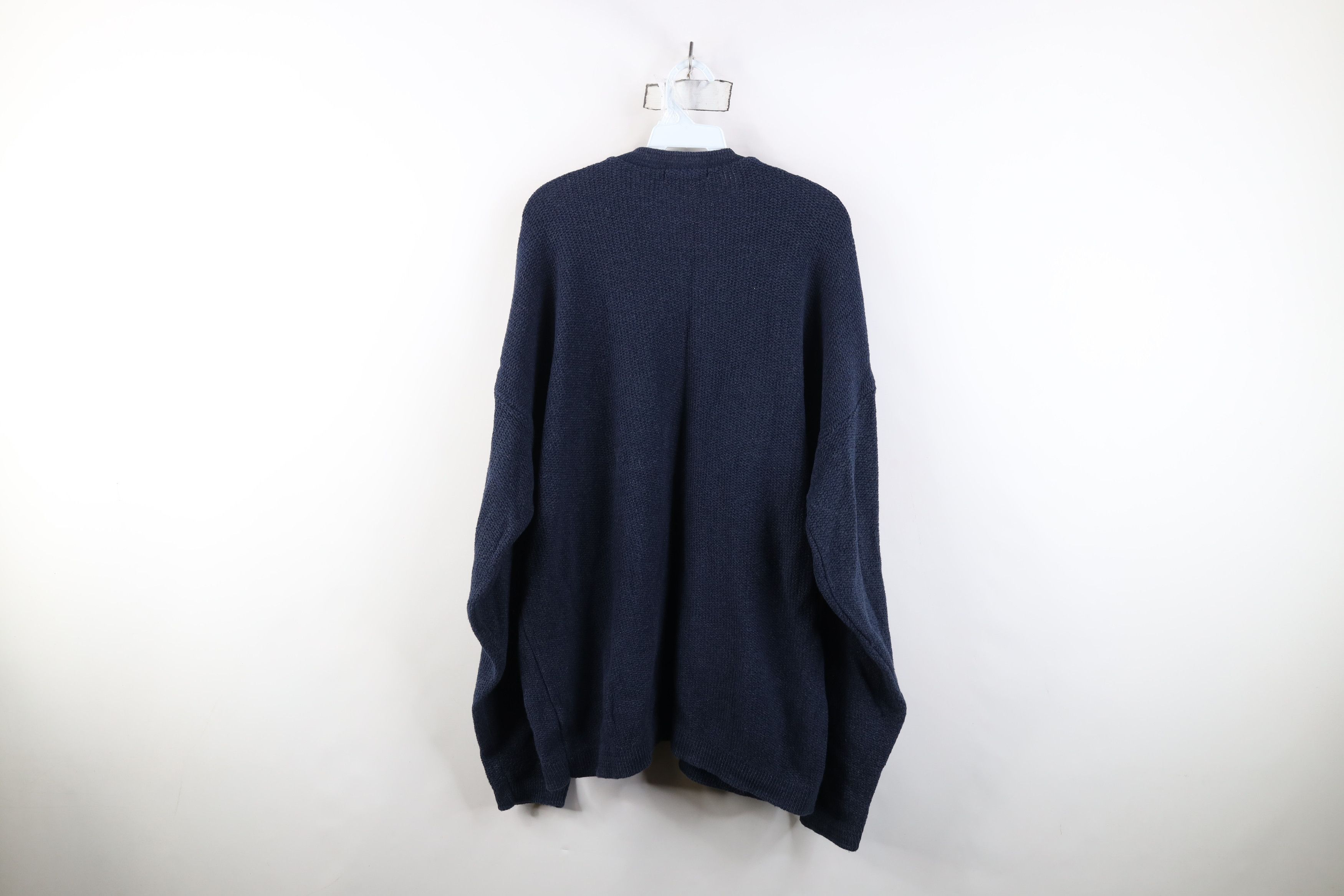 Vintage Vintage 90s Streetwear Weave Knit Henley Sweater Blue USA Size US XXL / EU 58 / 5 - 9 Thumbnail