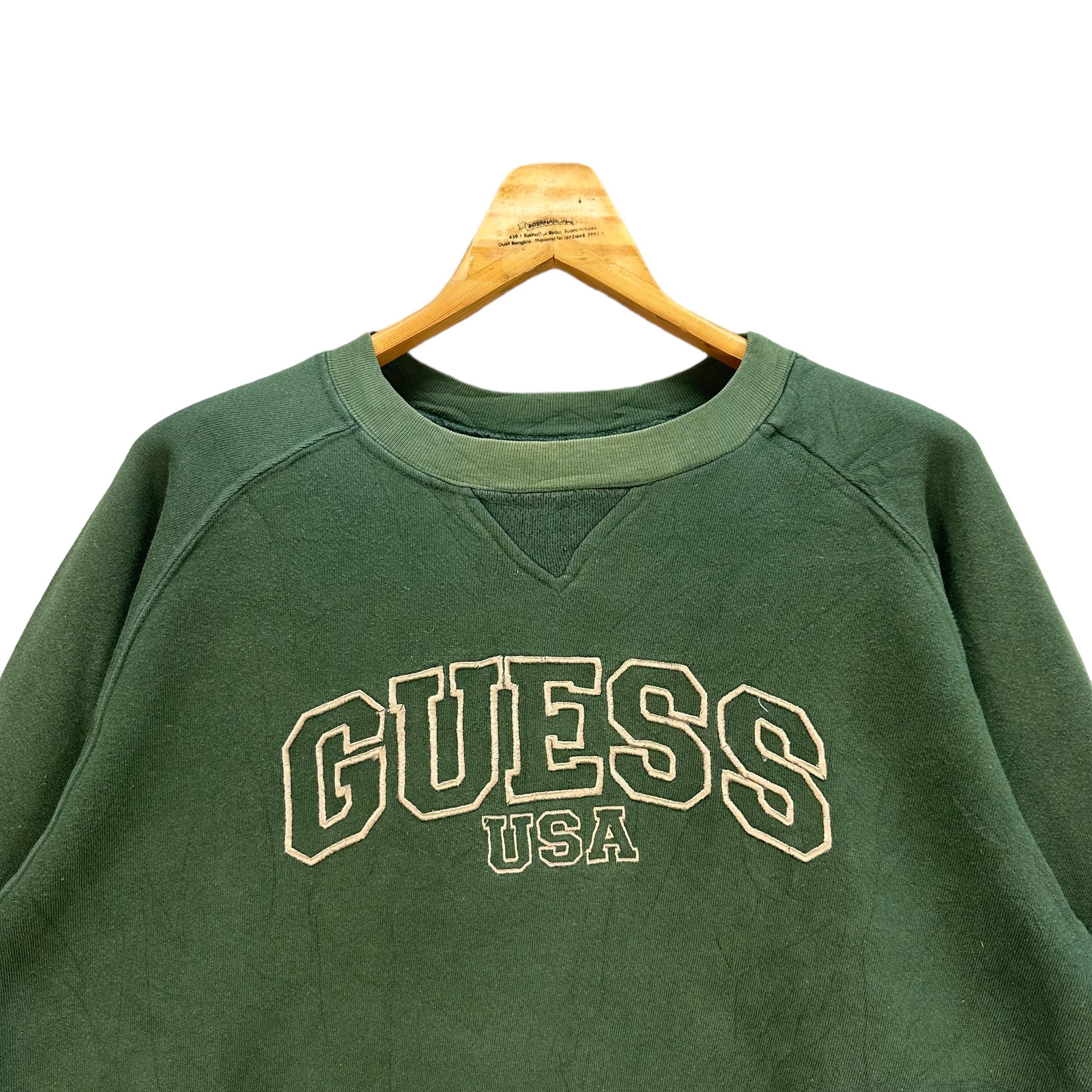 Guess GUESS USA EMBROIDERED BIG LOGO GREEN SWEATSHIRTS #7750-168 Size US L / EU 52-54 / 3 - 2 Thumbnail