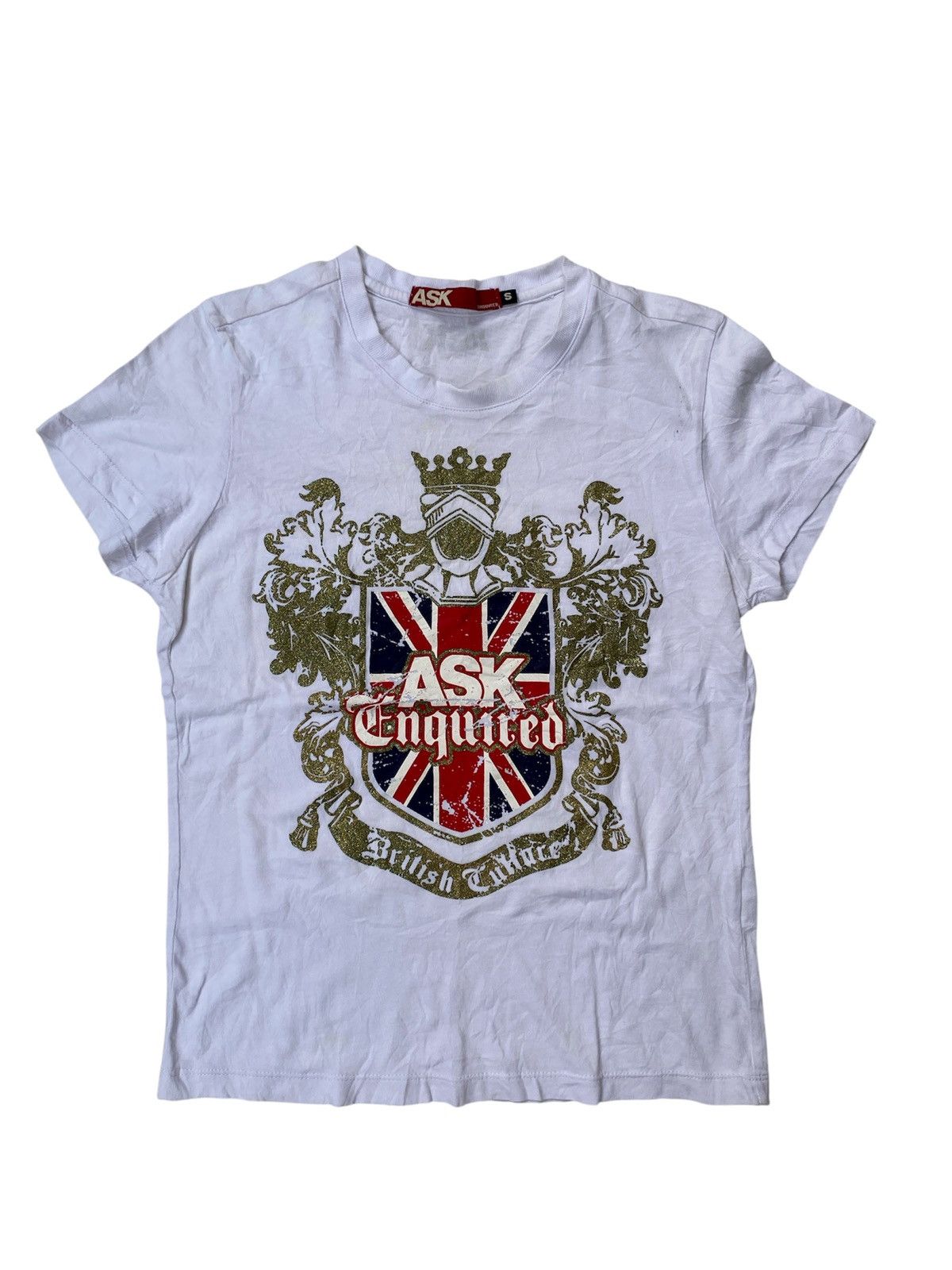 Japanese Brand VTG ASK ENQUIRED British Flag Punk Style Tees Size US S / EU 44-46 / 1 - 1 Thumbnail