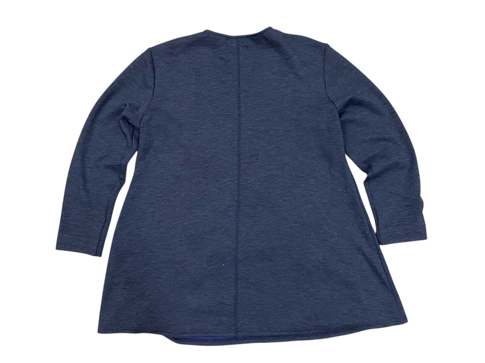 Kansai Yamamoto Kansai Bis Abstract Floral Embroidered Blue Knit Long Sleeve Size M / US 6-8 / IT 42-44 - 2 Thumbnail