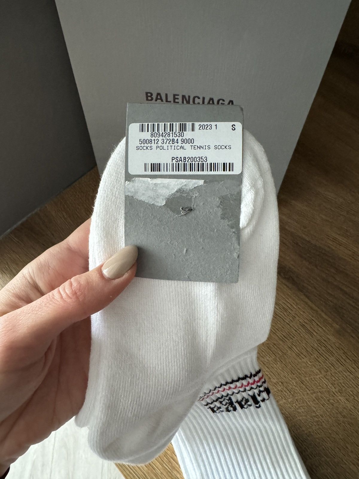 Balenciaga Balenciaga Ribbed Intarsia Cotton-Blend Tennis Socks Size ONE SIZE - 4 Thumbnail
