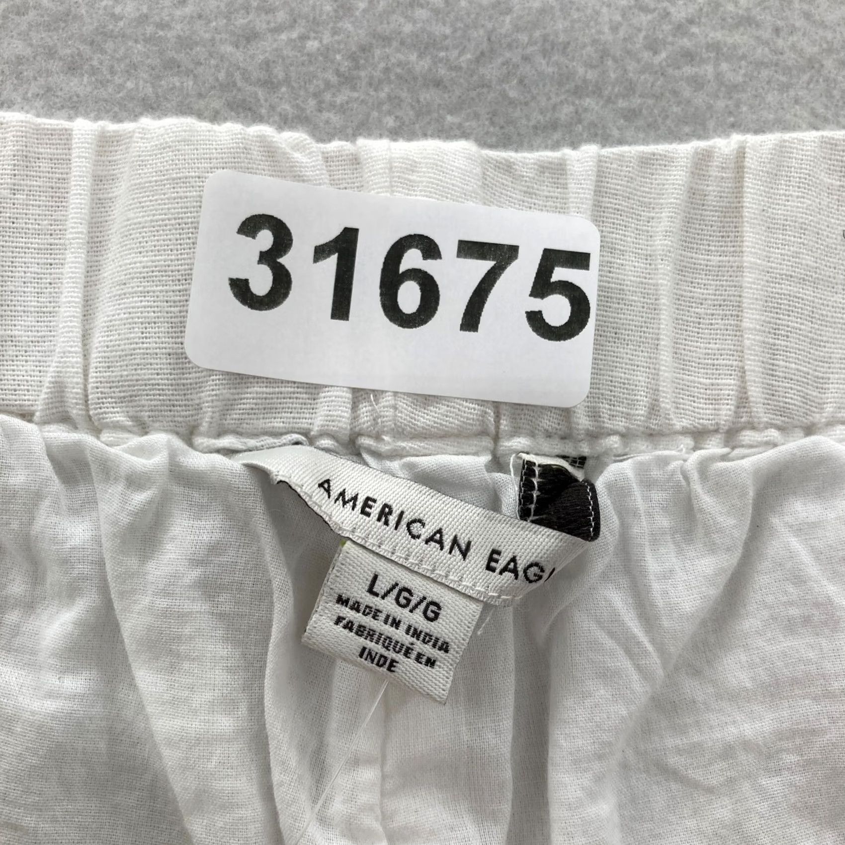 American Eagle Outfitters American Eagle Wide Leg Pant Women's Large White Linen Blend Flowy Beachy Travel Size 24" / US 00 / IT 34 - 4 Thumbnail