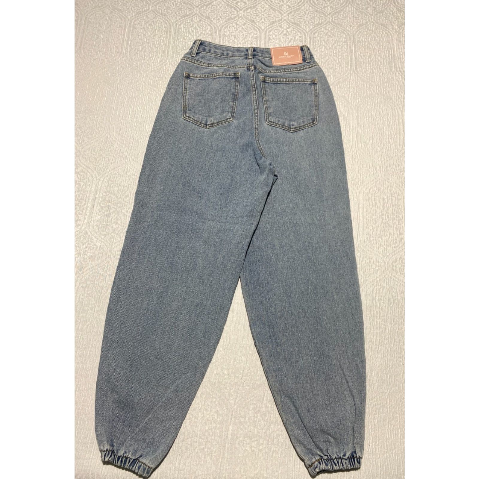 Vintage Angelo Bianco Jeans 5-Pocket Denim Blue Elastic Ankle 90s Grunge High Rise S Women's Size 42" / US 20 - 2 Thumbnail