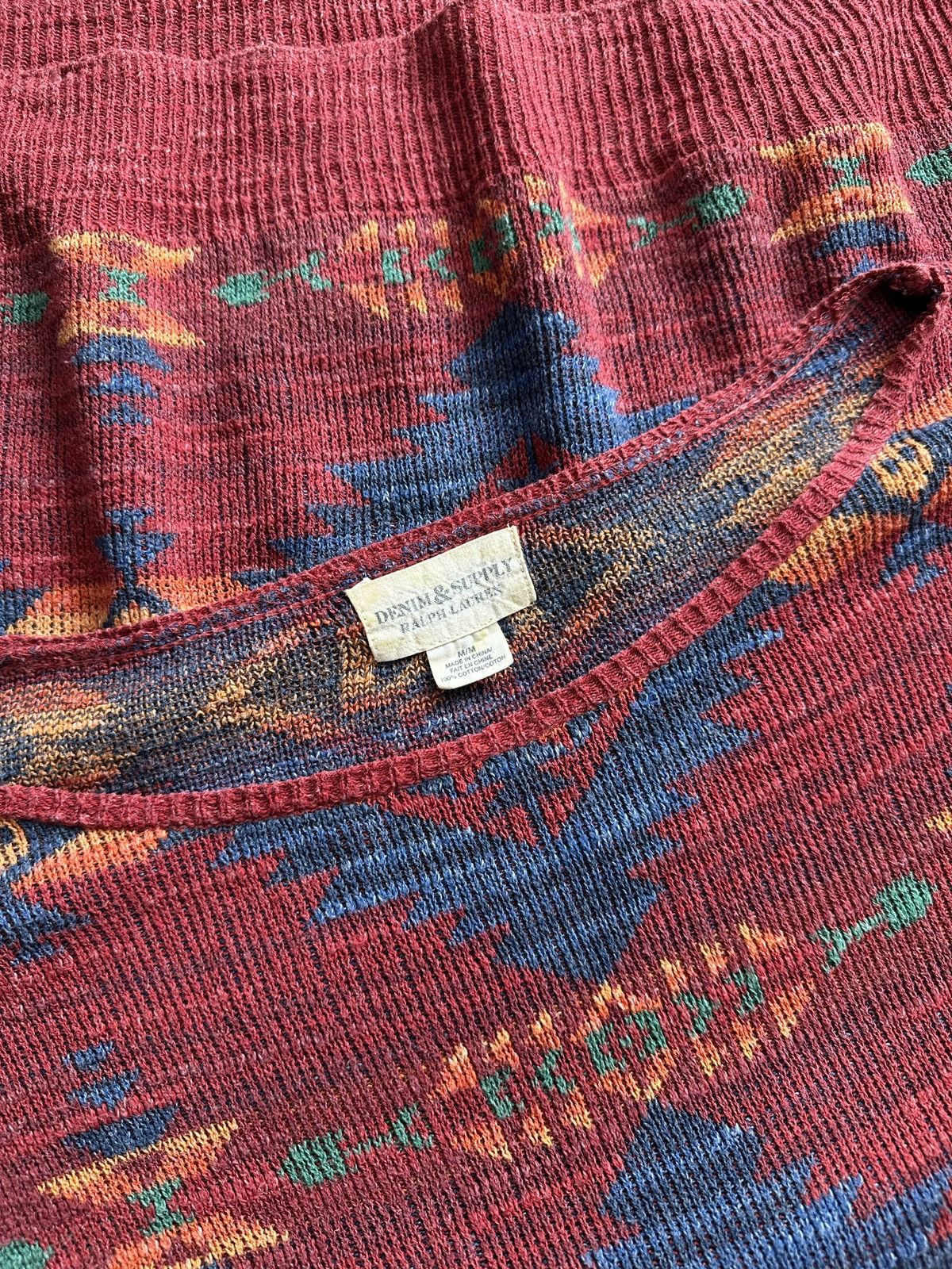 Denim & Supply Ralph Lauren DENIM & SUPPLY RALPH LAUREN Aztec Pattern Cotton Sweater Size M / US 6-8 / IT 42-44 - 4 Thumbnail