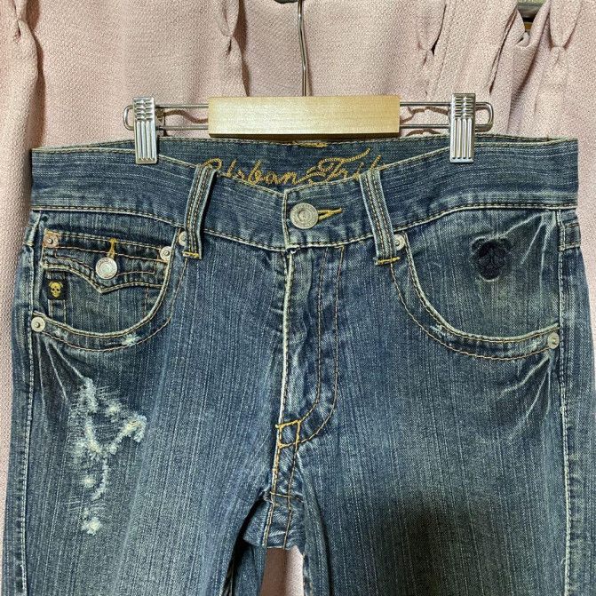 5351 POUR LES HOMMES HOMME Damaged Denim Flare Pants Size US 30 / EU 46 - 5 Thumbnail