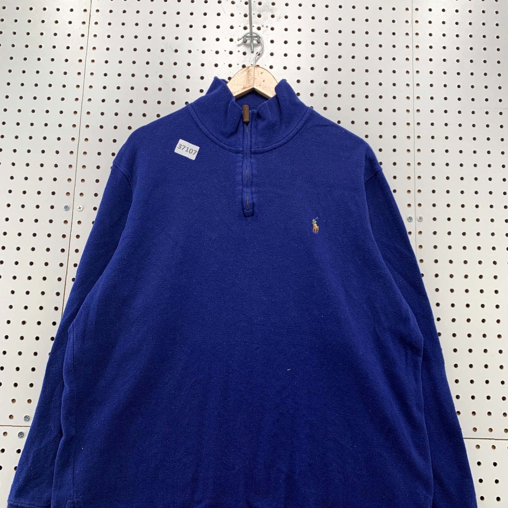 Polo Ralph Lauren Polo Ralph Lauren 1/4 Zip Sweater Mens XL Royal Blue Mock Neck Casual Pony Shirt Size US XL / EU 56 / 4 - 2 Thumbnail