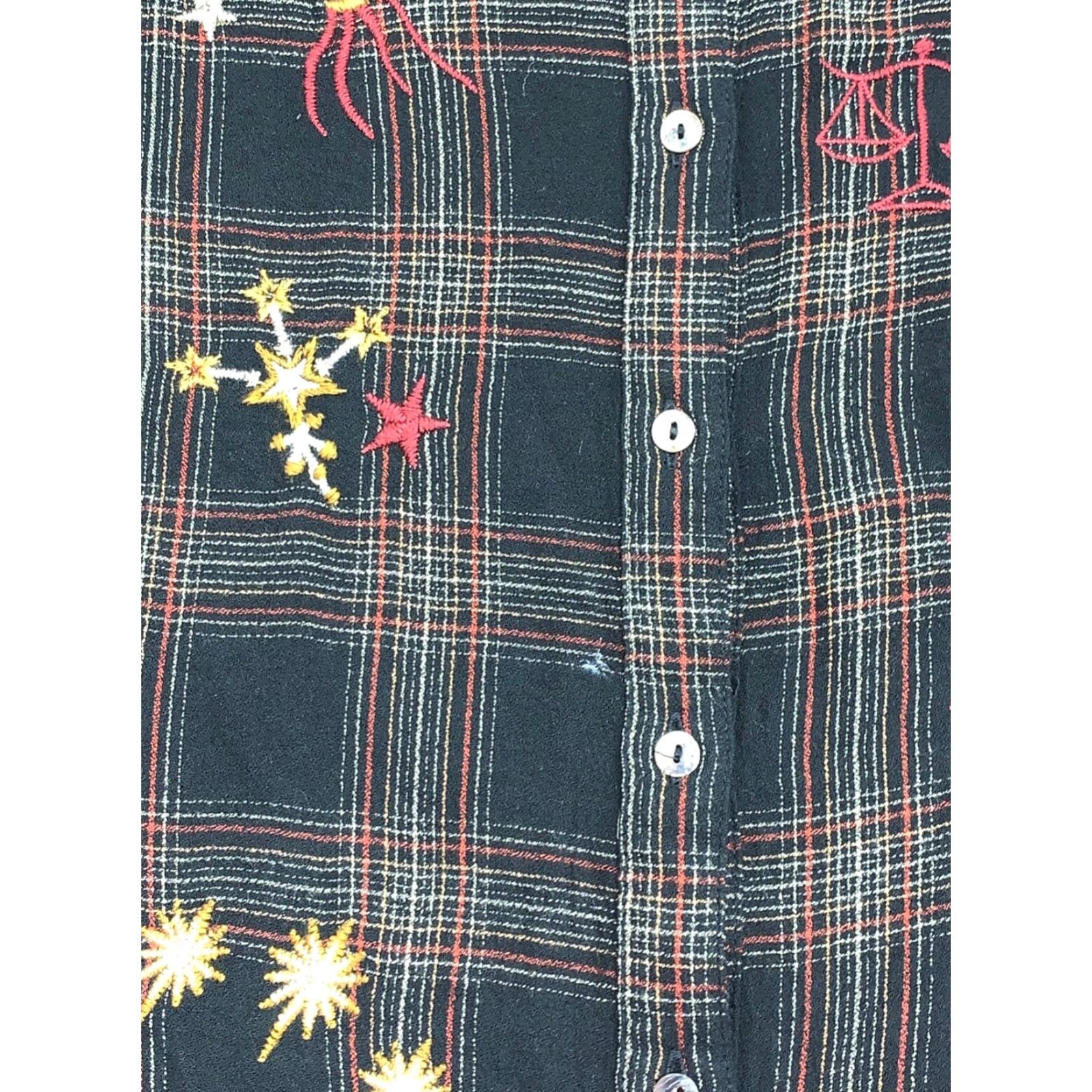 Johnny Was VINTAGE Johnny Was Workshop Zodiac Embroidered Button-Up Long Sleeve XS Velvet Black Women's Shirt/ tunic (if applicable) Size XS / US 0-2 / IT 36-38 - 7 Thumbnail