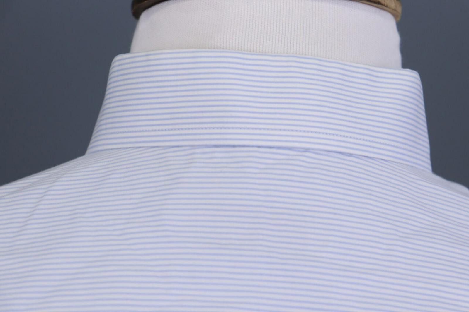 Eton ETON Classic Fit Blue Pinstripe Dress Shirt Size 41 / 16 Size US M / EU 48-50 / 2 - 10 Thumbnail