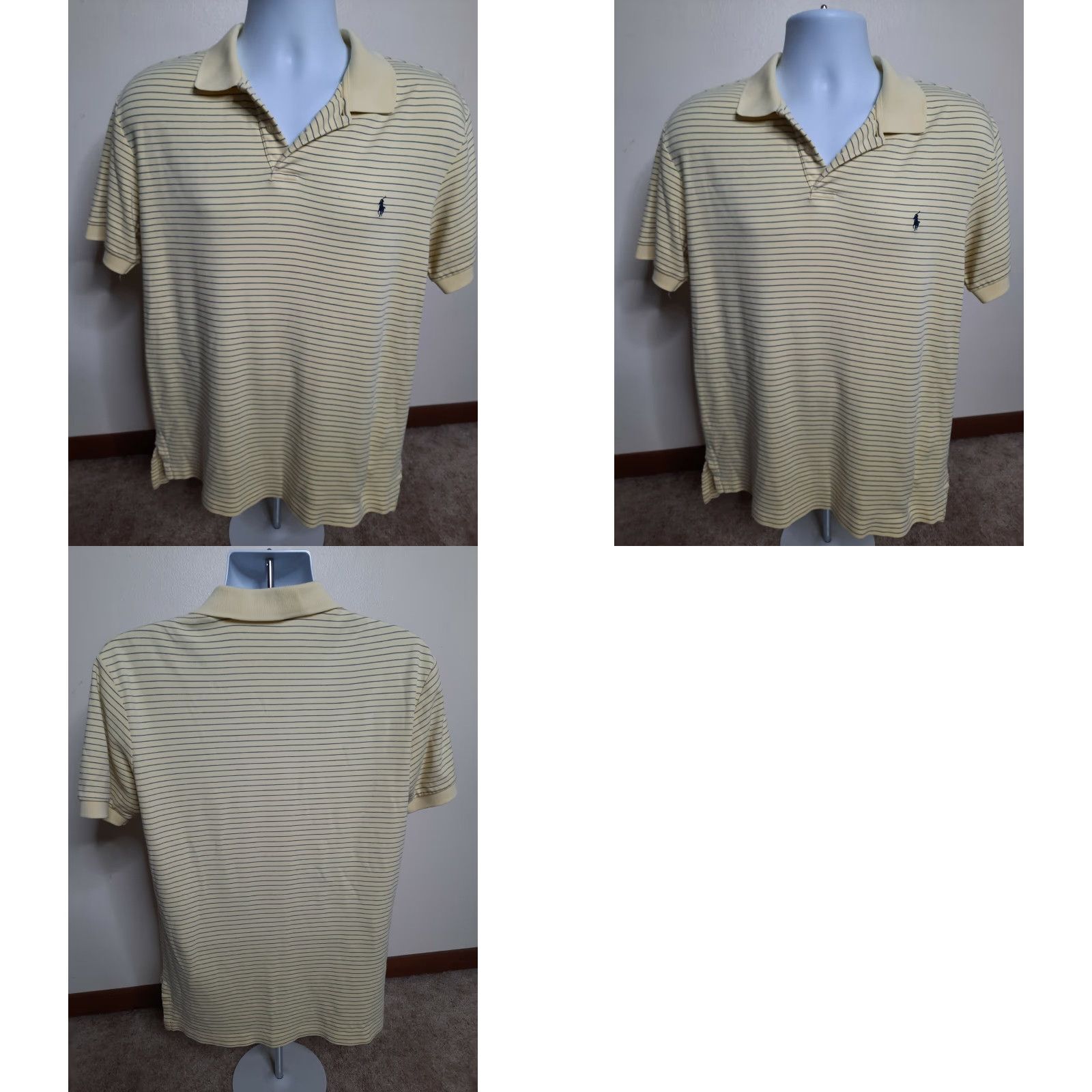 Polo Ralph Lauren Polo Ralph Lauren Polo Shirt Men's 100% Cotton Classic Fit Yellow Stripe Short Sleeve Medium Size US M / EU 48-50 / 2 - 8 Thumbnail