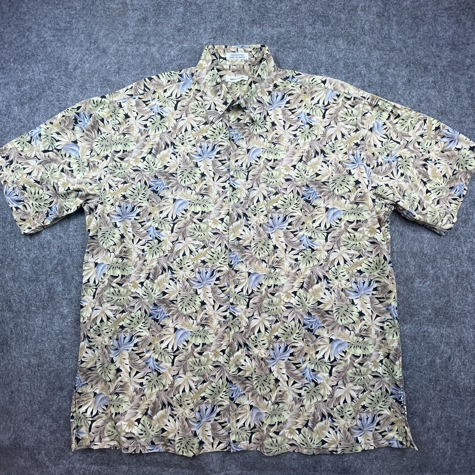 Pierre Cardin Pierre Cardin Shirt Mens XLT 100% Cotton Muted Hawaiian Palm Size US XL / EU 56 / 4 - 1 Thumbnail