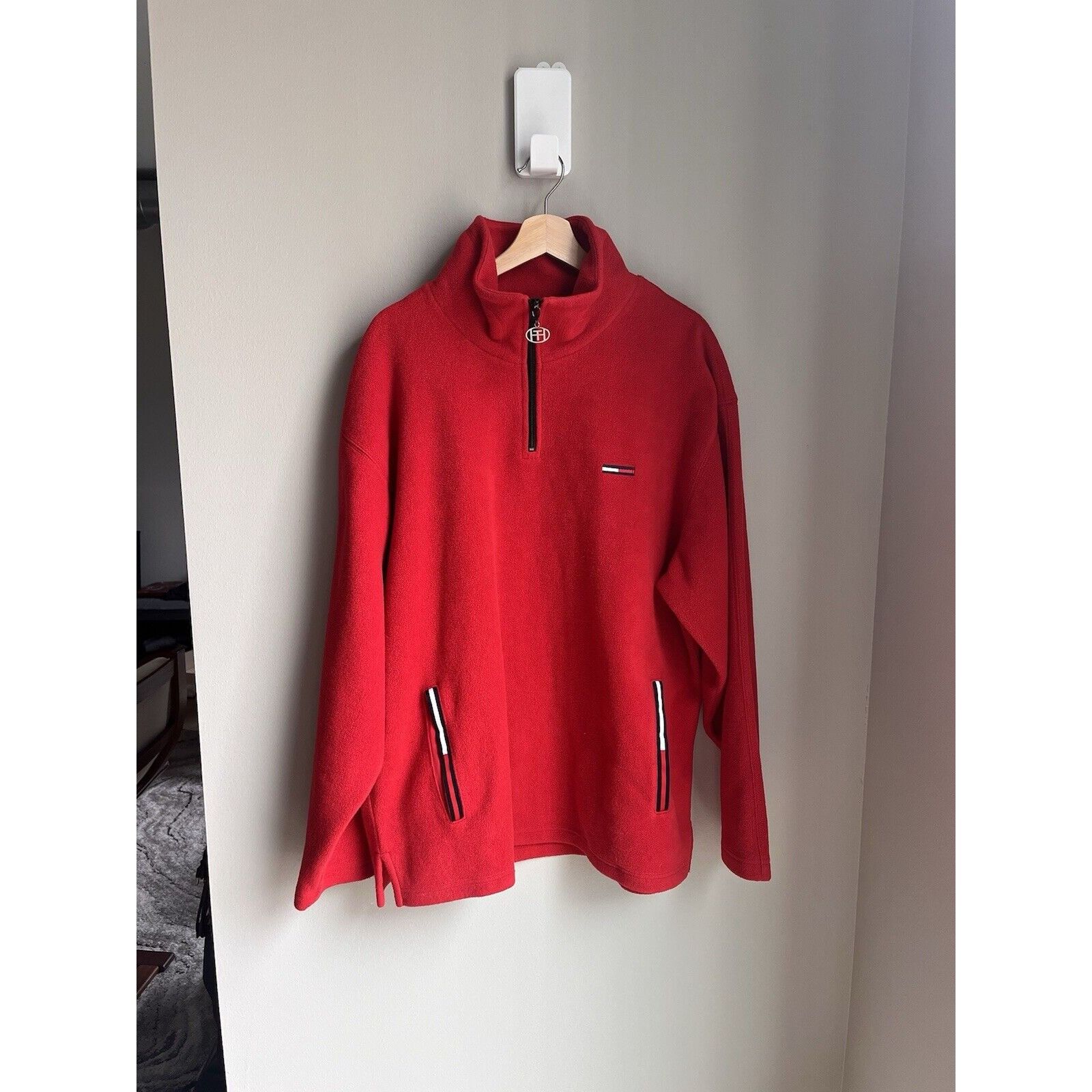 Tommy Hilfiger VINTAGE TOMMY JEANS HILFIGER QUARTER ZIP FLEECE SWEATSHIRT M Size US L / EU 52-54 / 3 - 1 Thumbnail
