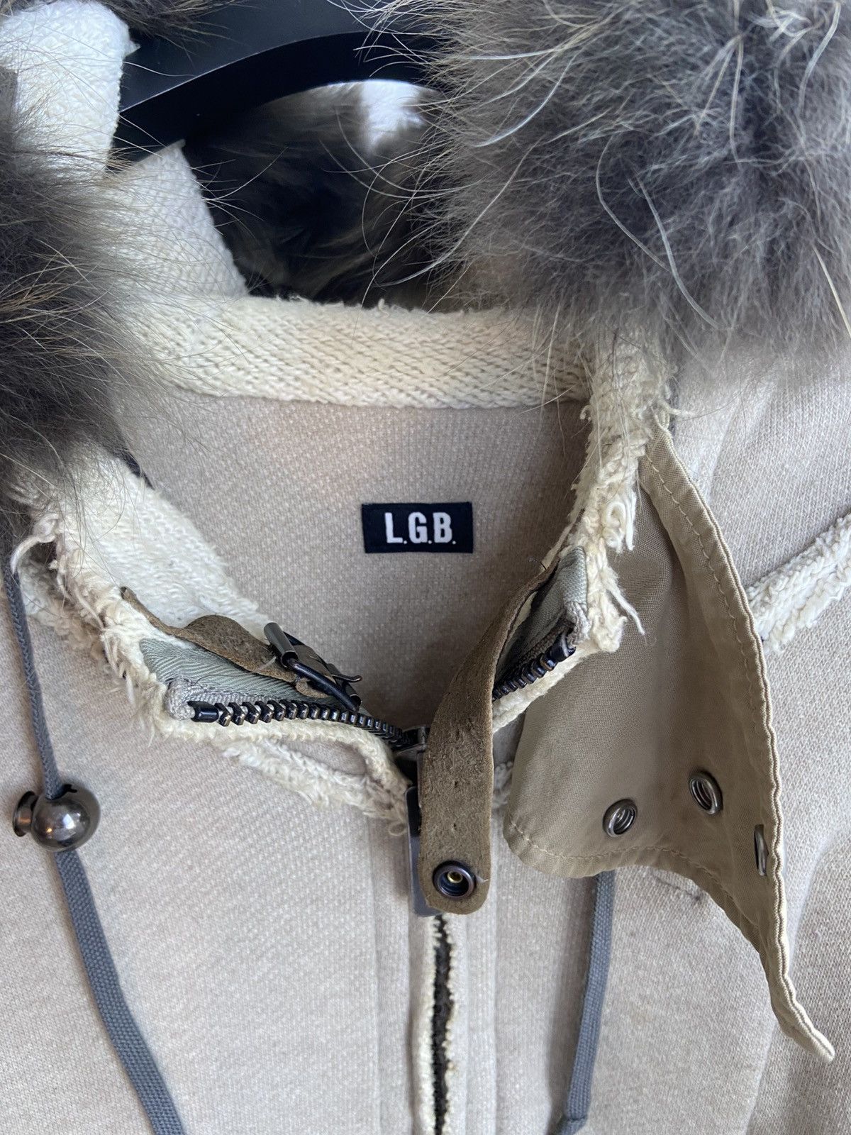 Le Grande Bleu (L.G.B.) LGB Cropped Parka with Raccoon Fur