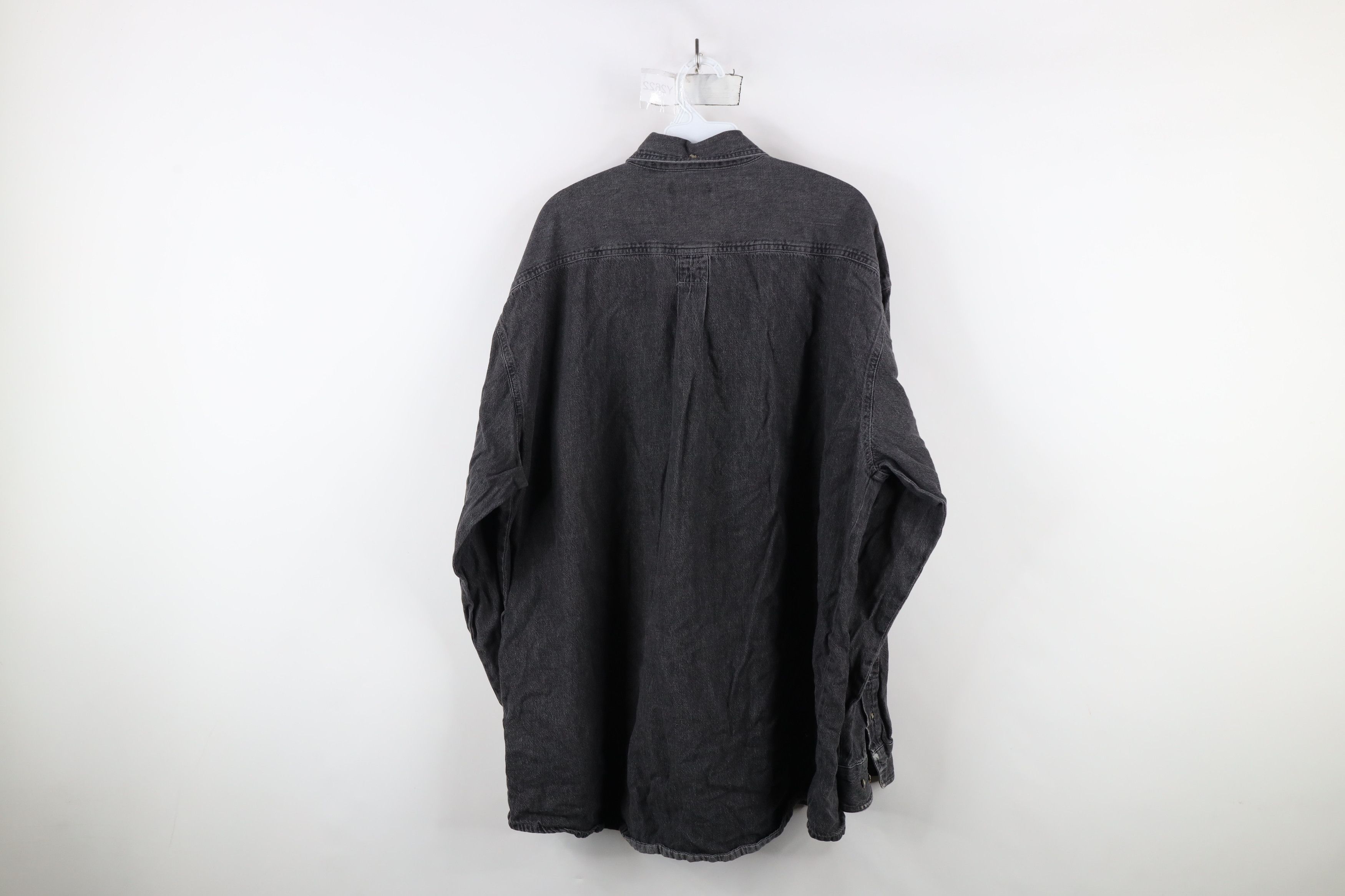 Vintage Vintage 90s Streetwear Jean Collared Button Down Shirt Black Size US XXL / EU 58 / 5 - 10 Thumbnail