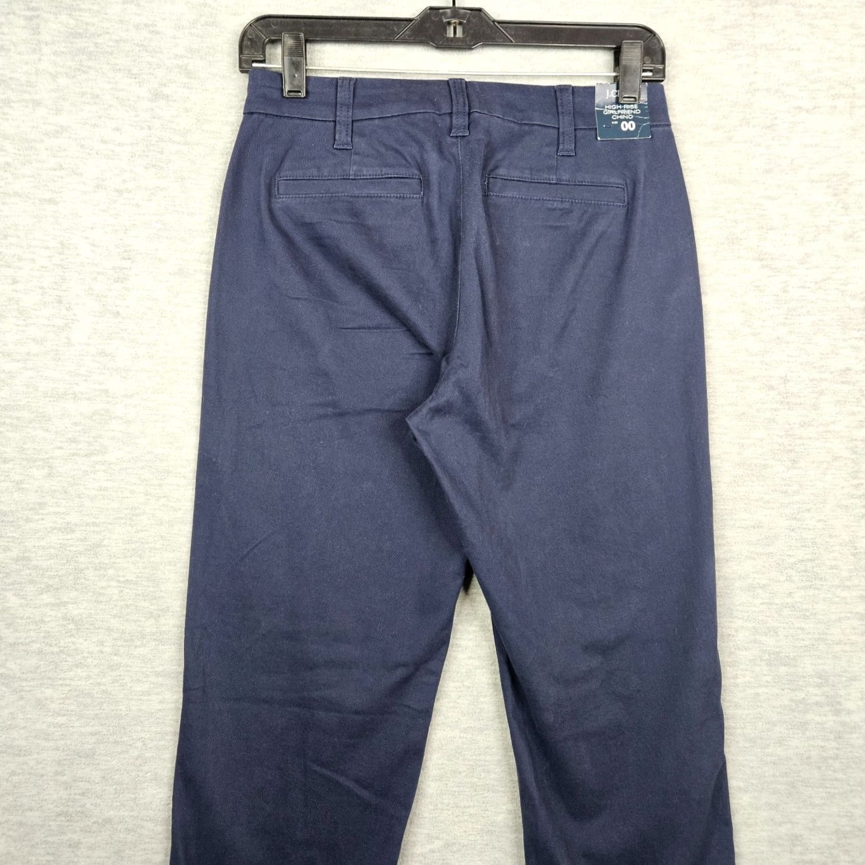 J.Crew J.CREW Chino Pants Navy Blue Casual Mid Rise 00 Regular Button Front Womens New Size 24" / US 00 / IT 34 - 3 Thumbnail
