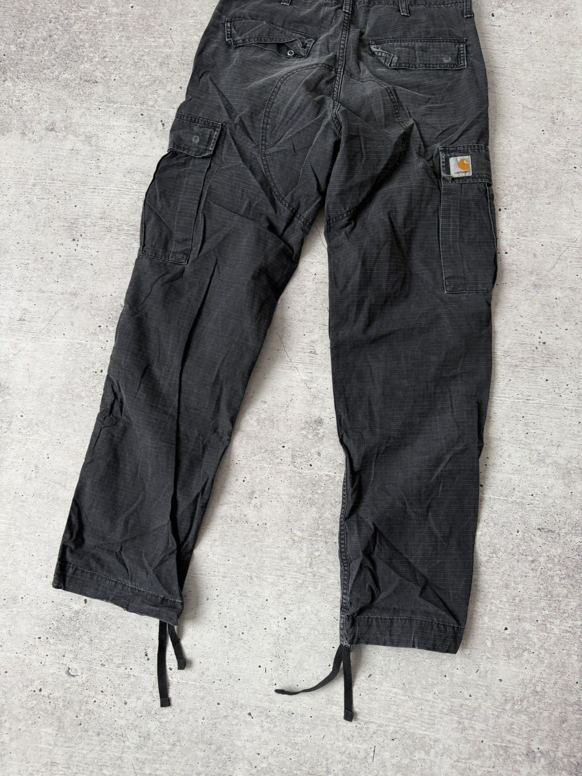 Carhartt Carhartt WIP Regular Cargo Pants Black Ripstop Faded Vintage Size US 30 / EU 46 - 2 Thumbnail