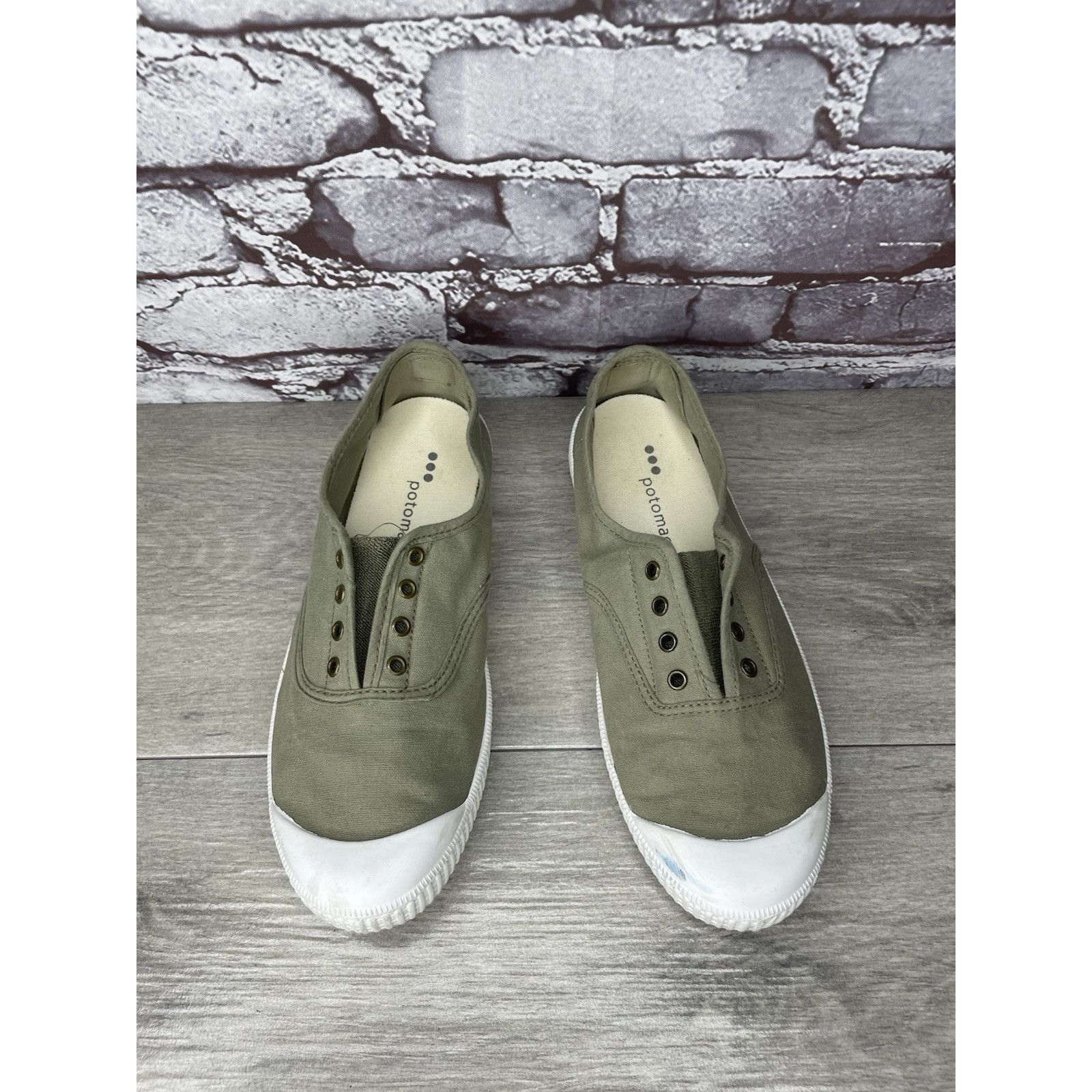 Sonoma Potoma Green Canvas Fabric Slip On Casual Sneakers Shoes Wom Size US 8.5 / IT 38.5 - 2 Thumbnail
