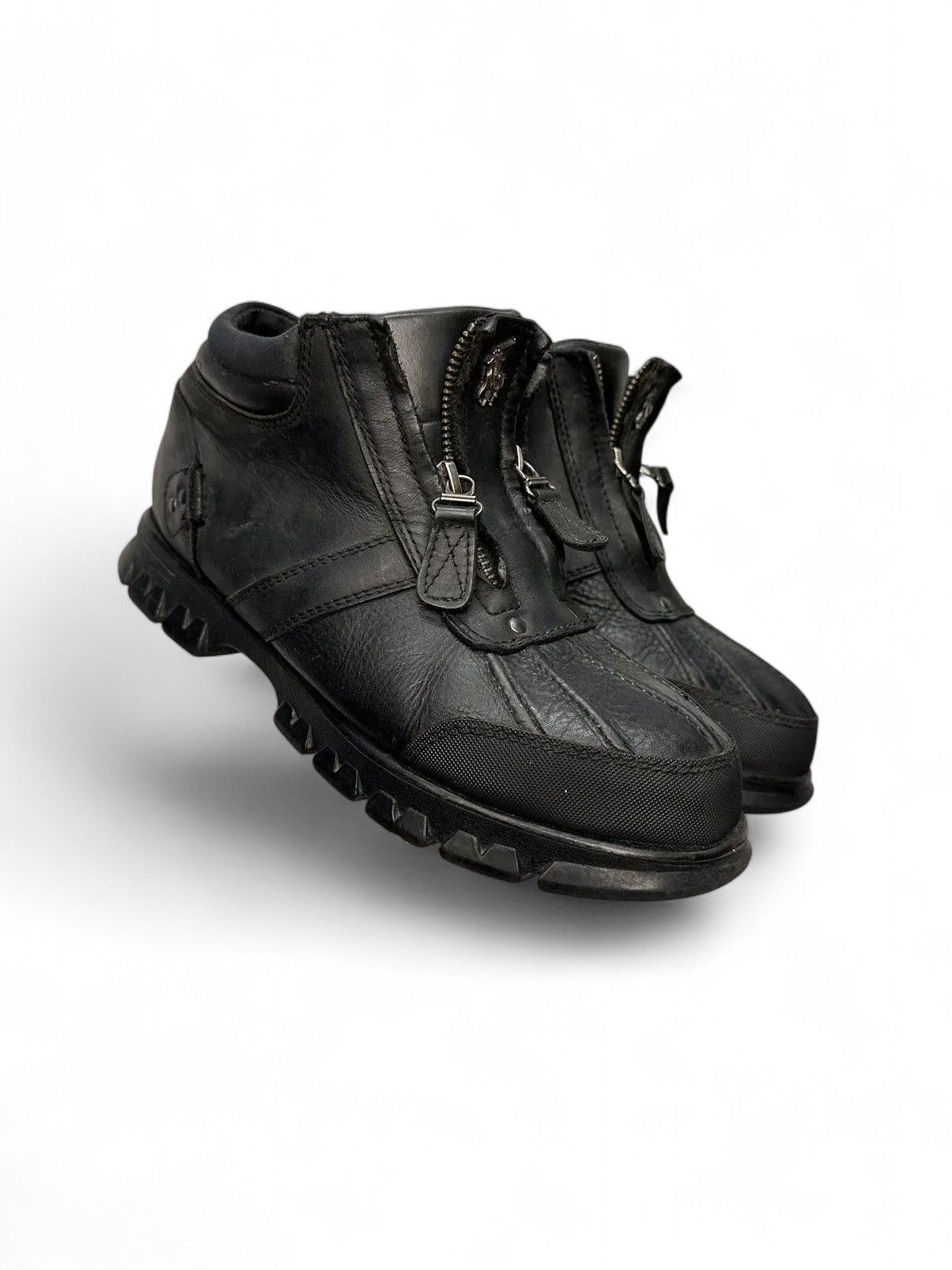 RRL Ralph Lauren Vintage Polo Ralph Lauren Black Tech Zip Leather Shoes Y2K Size US 8.5 / EU 41-42 - 9 Thumbnail