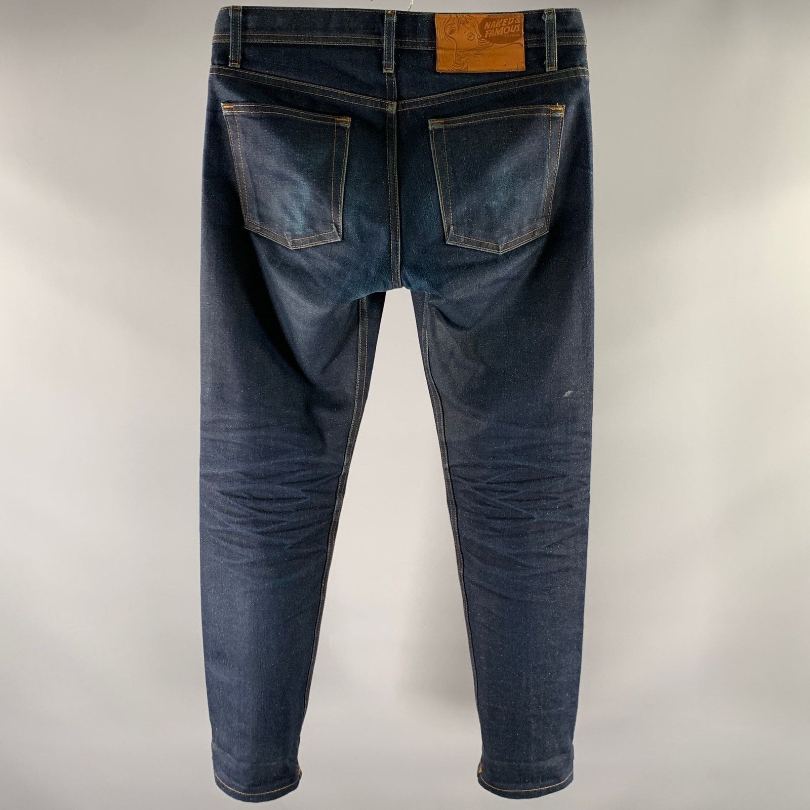 Naked & Famous NAKED AND FAMOUS Size 32 Navy Indigo Cotton Jeans Size US 32 / EU 48 - 3 Thumbnail