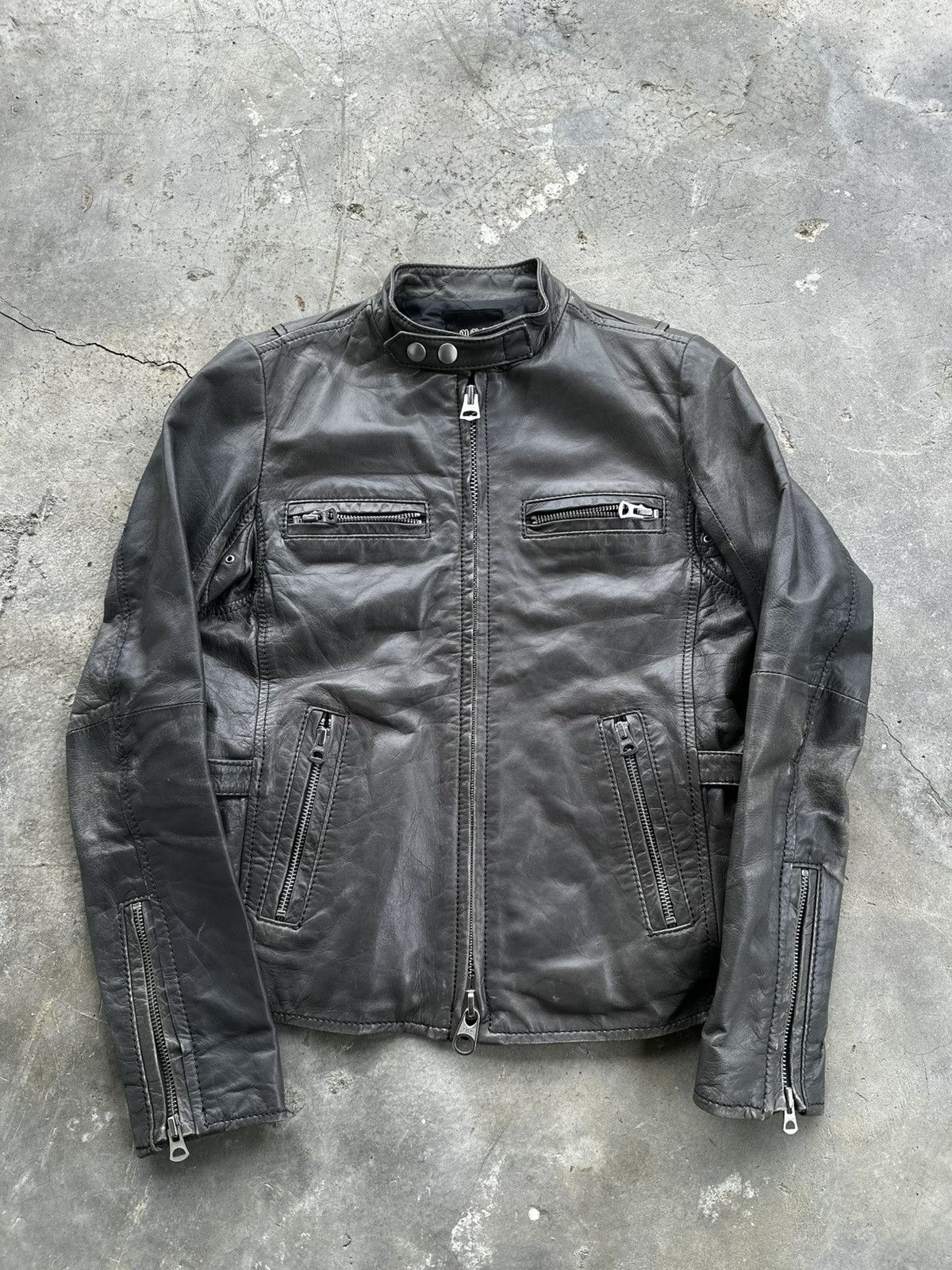 Japanese Brand Another Edition Leather Biker Crop Jacket Size US M / EU 48-50 / 2 - 1 Thumbnail
