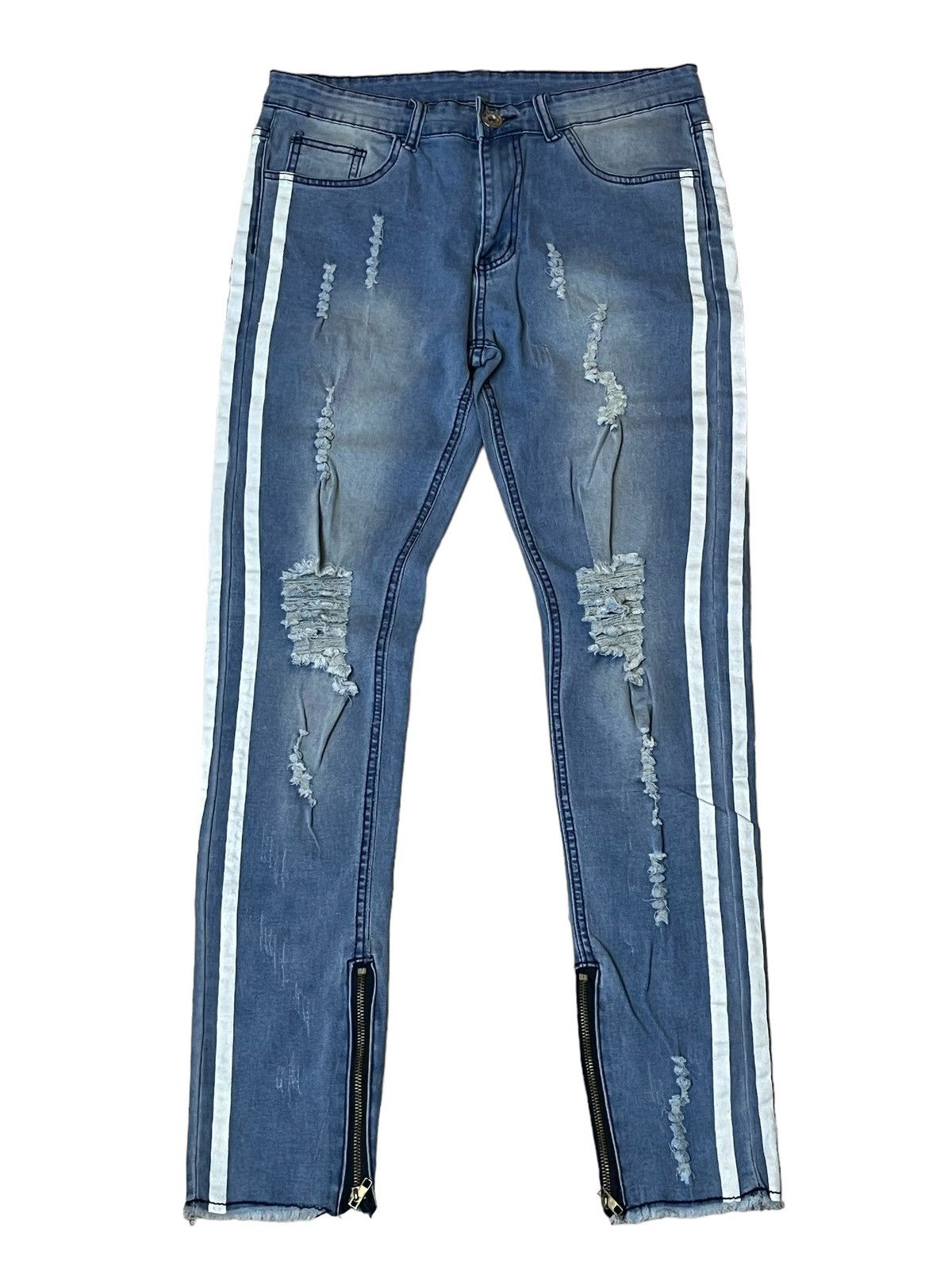 Japanese Brand JAPANESE DENIM STRETCH COTTON DISTRESS STYLE JEANS Size US 32 / EU 48 - 1 Thumbnail