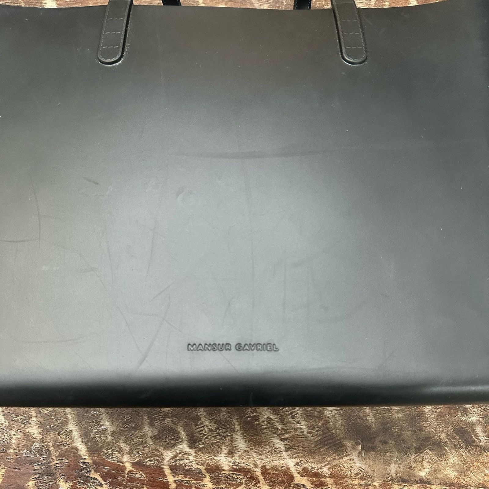 Mansur Gavriel Mansur Gavriel Large Black Rubber Tote Bag Handles Size ONE SIZE - 3 Thumbnail