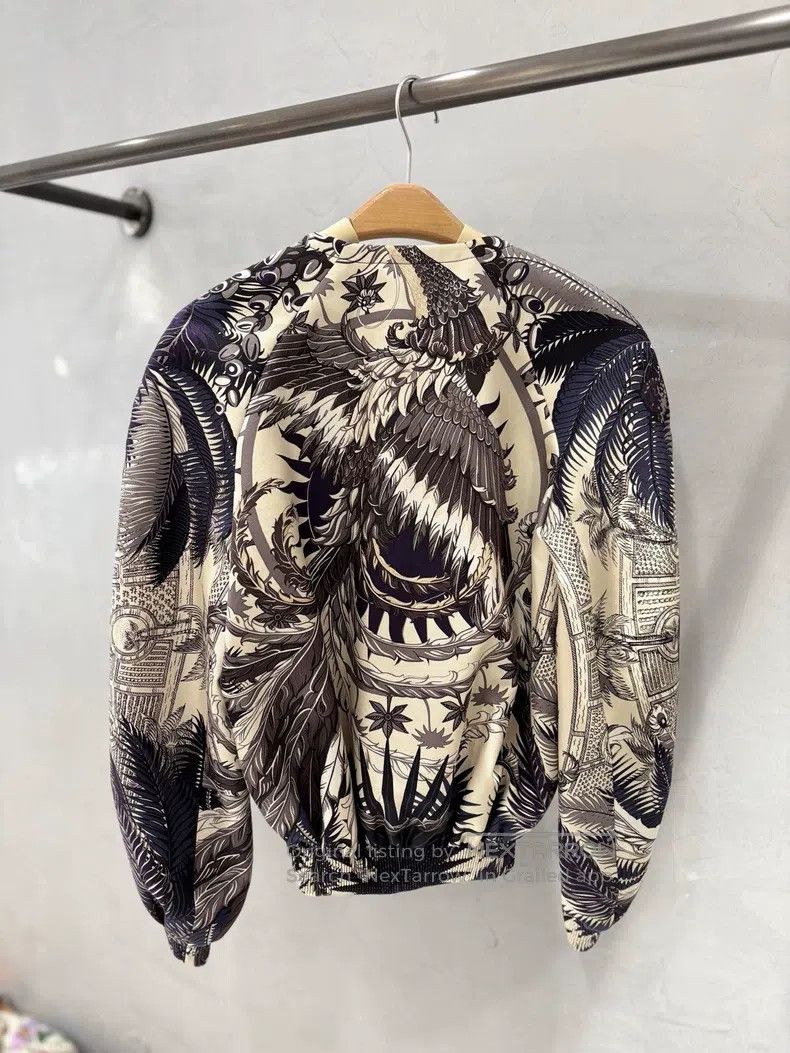 Hermes Hermes Printed Silk Baseball Zip-Up Jacket Size XS / US 0-2 / IT 36-38 - 2 Thumbnail