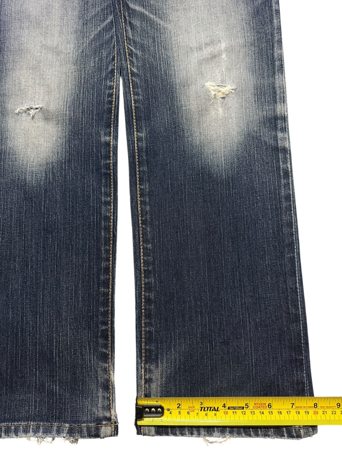 Vintage 90s Japan Edwin 503 Blue Faded Distress Straight Leg