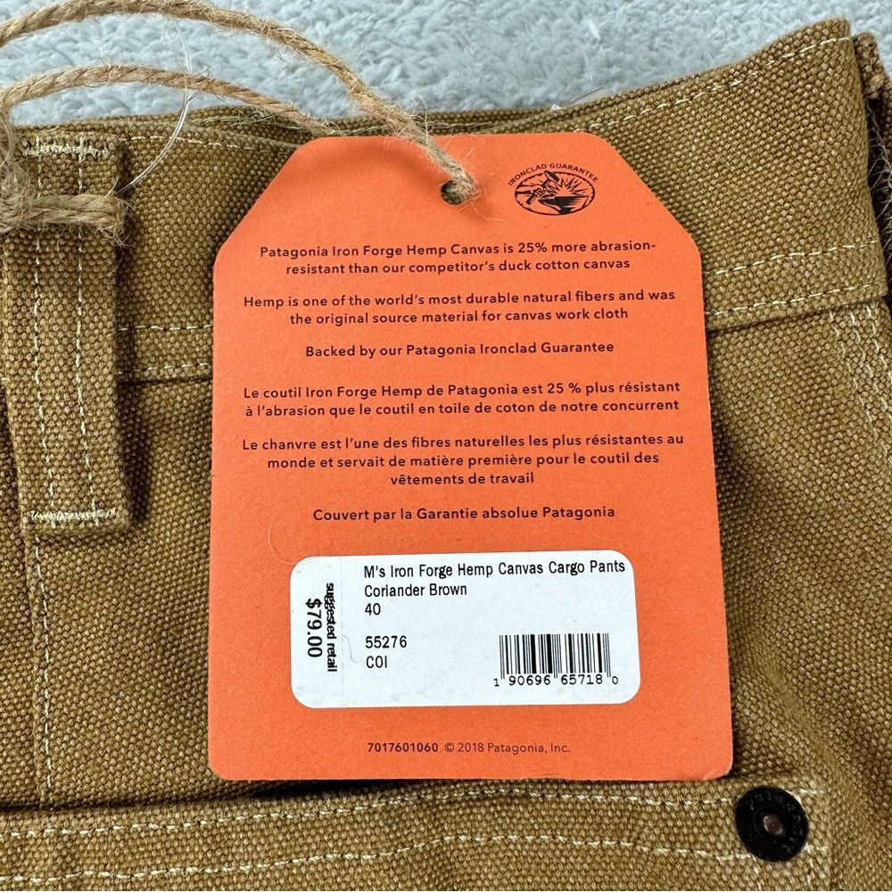 Patagonia Patagonia NWT Men's Size 40 W x 32 L Iron Forge Hemp Canvas Size US 40 / EU 56 - 7 Thumbnail