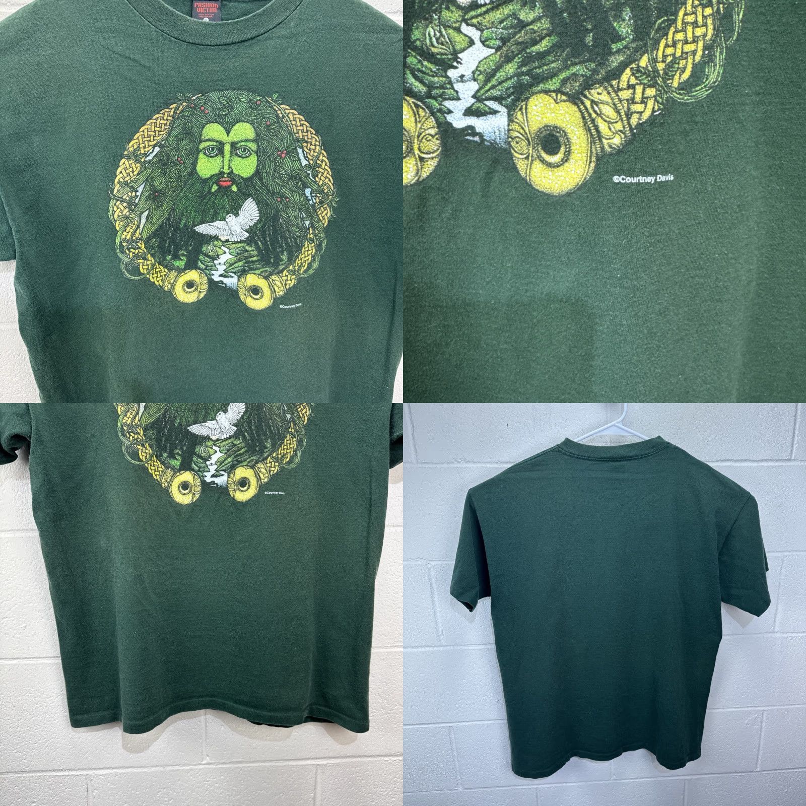 Vintage VINTAGE Fashion Victim Art Courtney Davis T Shirt Green XL Men Graphic Tee 1990s Cotton Short Sleeve Grunge US Made Size US XL / EU 56 / 4 - 8 Thumbnail