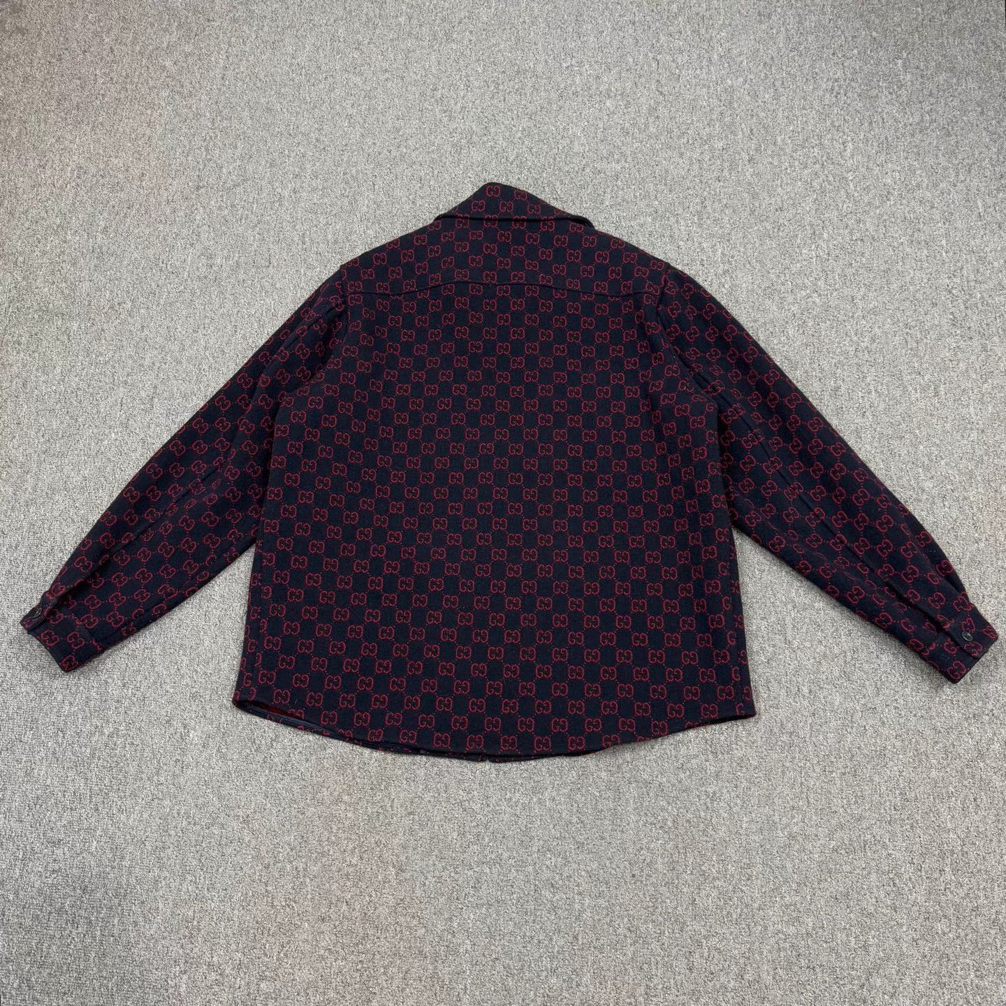 Gucci Gucci GG monogram allover black red wool jacket NWT 48 EU Size US M / EU 48-50 / 2 - 2 Thumbnail