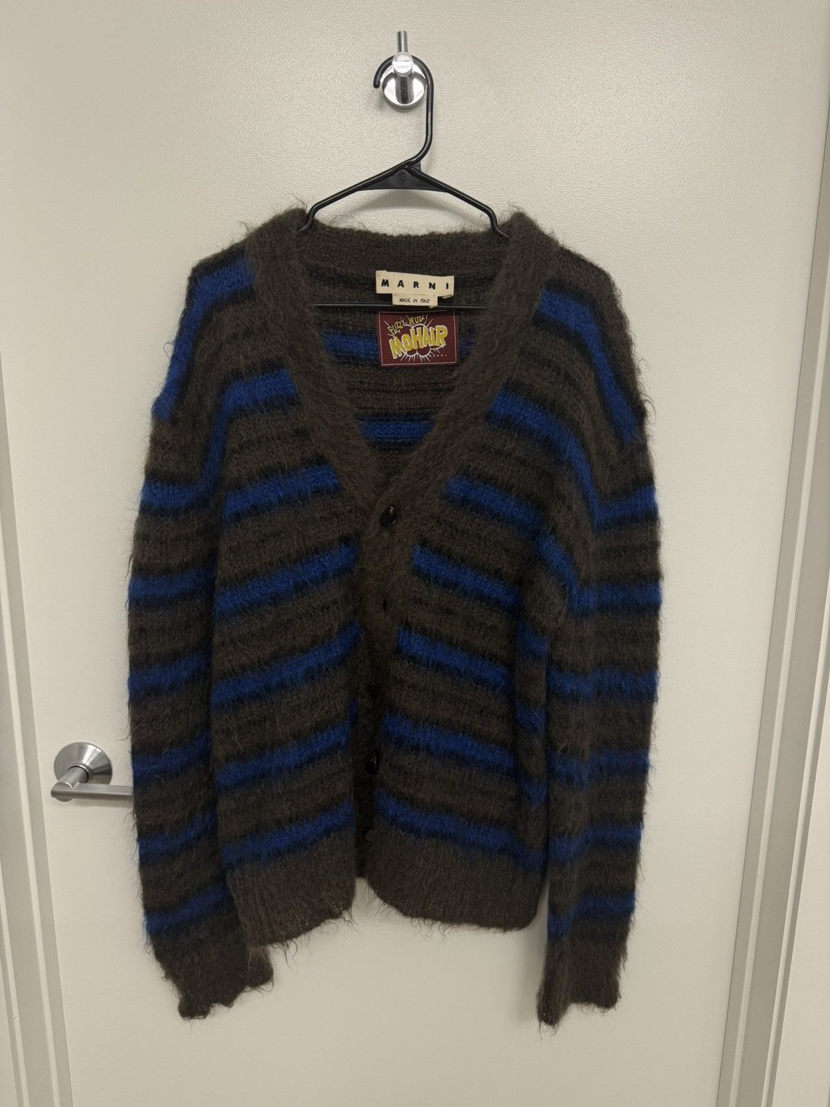 Marni Mohair Cardigan Grey/Blue
