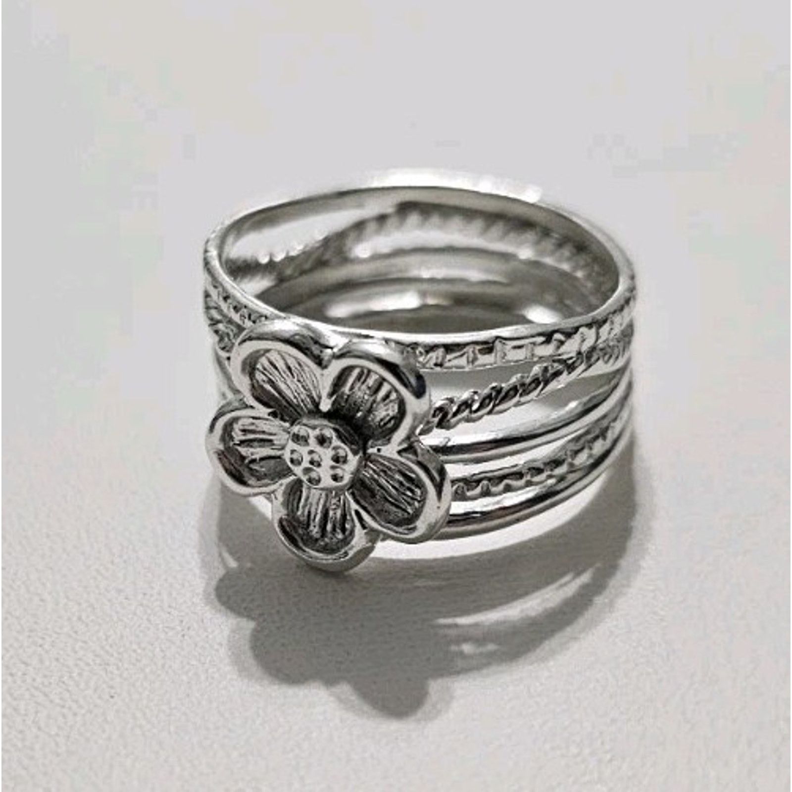 Other Ross-Simons Sterling Silver Multi-Row Flower Ring Size 9 Size ONE SIZE - 2 Thumbnail