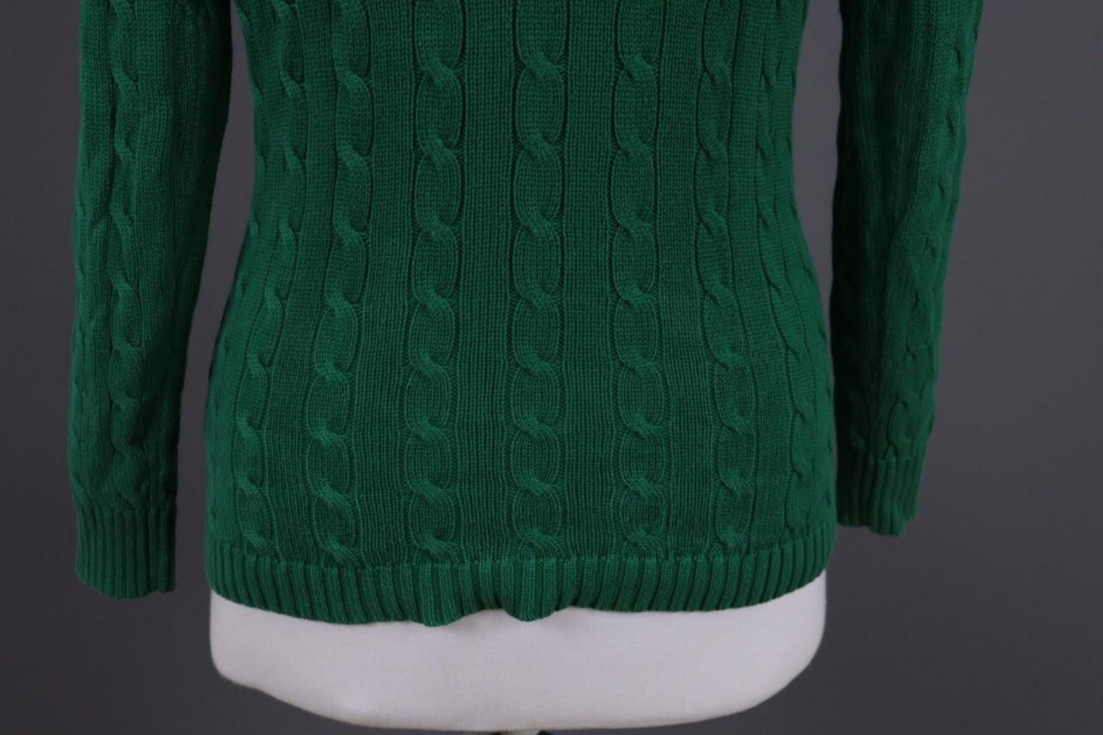 Lauren Ralph Lauren Green Rare Cable Knit Sweater Size XS