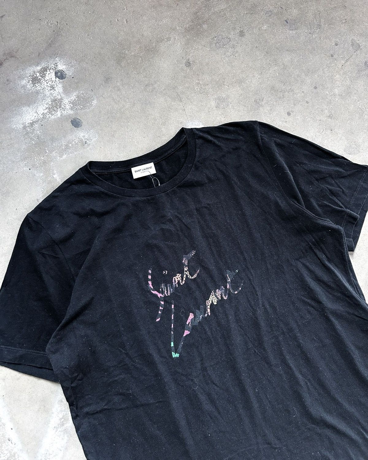 Saint Laurent Paris ANIMAL PRINT SCRIPT T-SHIRT Size US S / EU 44-46 / 1 - 2 Thumbnail