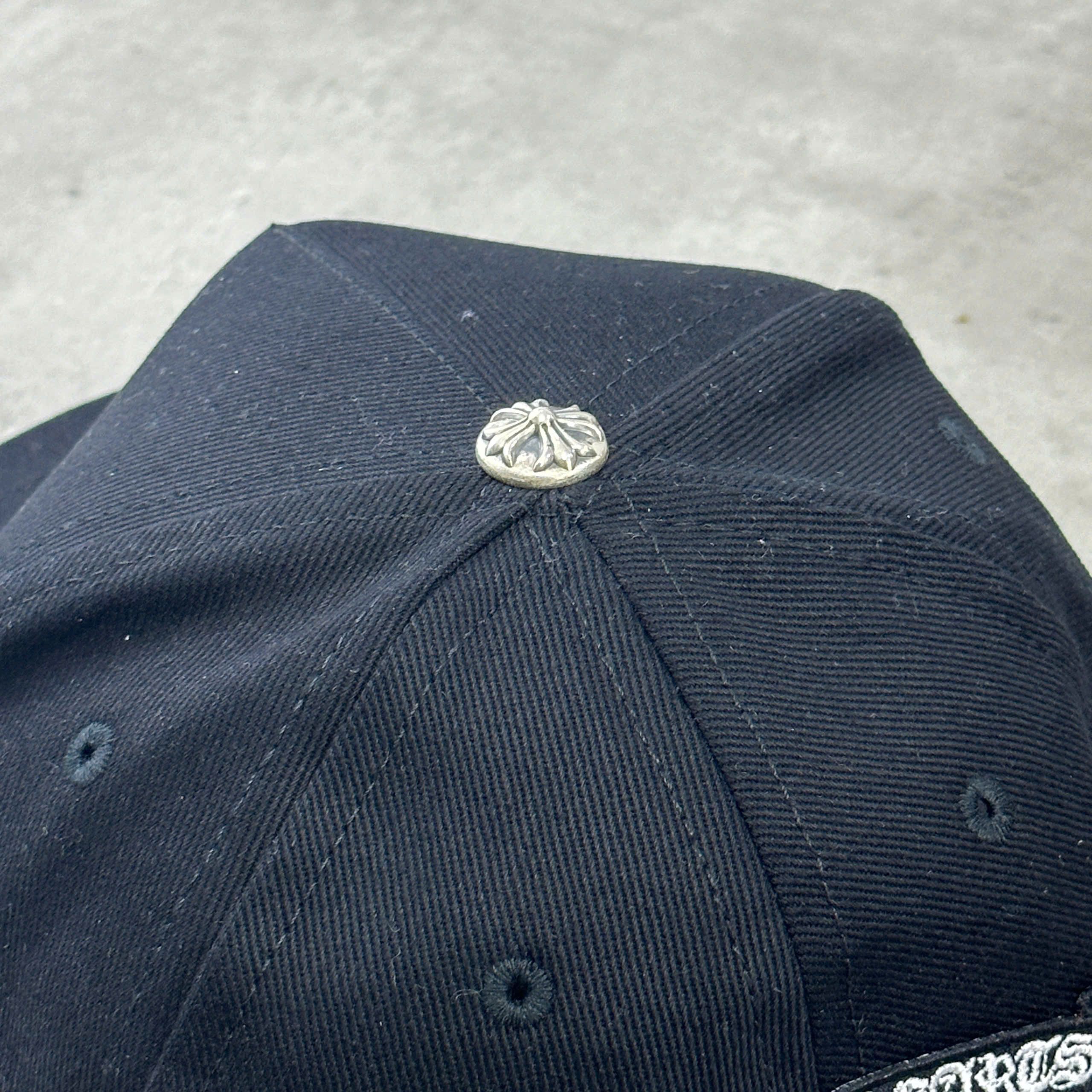 Chrome Hearts CHROME HEARTS Vertical Logo Hat Black Denim Size ONE SIZE - 4 Thumbnail