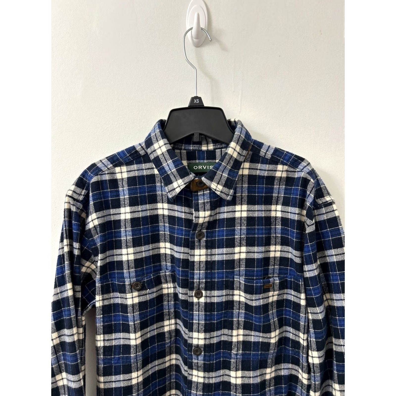 Orvis VINTAGE Orvis Perfect Flannel Shirt Mens M Blue Heavyweight Plaid Button Down L/S Size US M / EU 48-50 / 2 - 2 Thumbnail