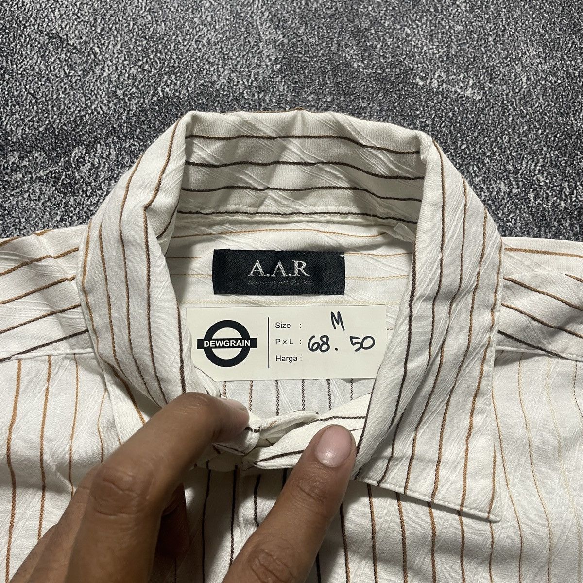 Supreme × Vanson Leathers × Yohji Yamamoto Vintage A.A.R Against All Risk Striped Shirts Size US M / EU 48-50 / 2 - 4 Thumbnail