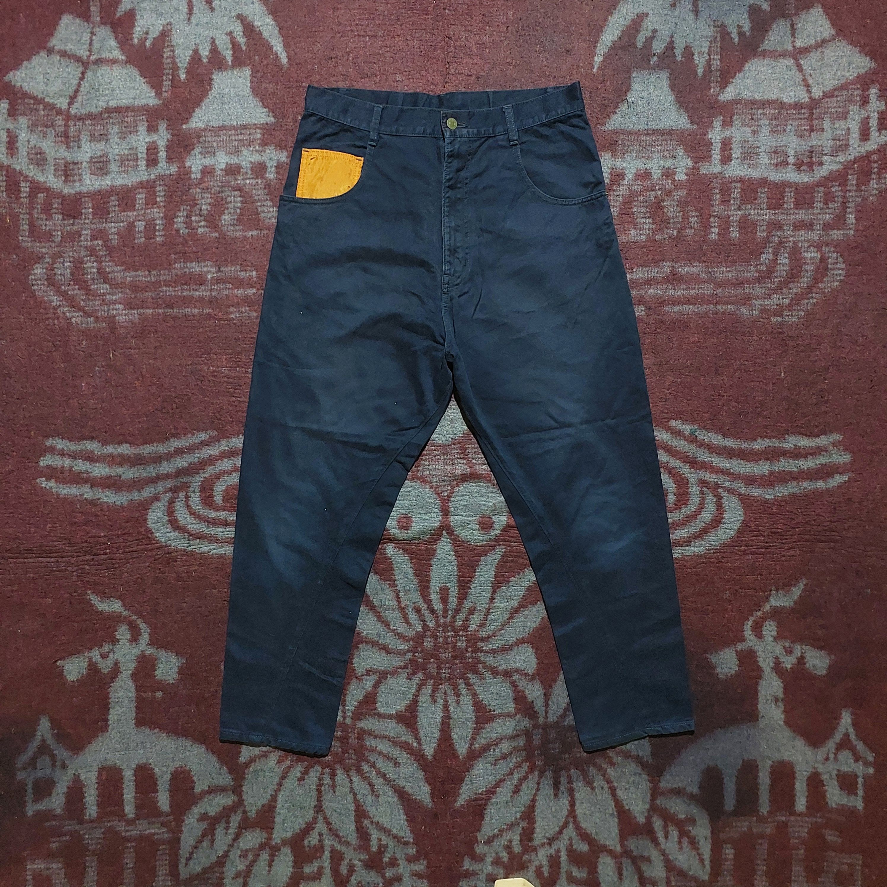 Frapbois Frapbois issey miyake navy drop crotch pants Size US 32 / EU 48 - 1 Thumbnail