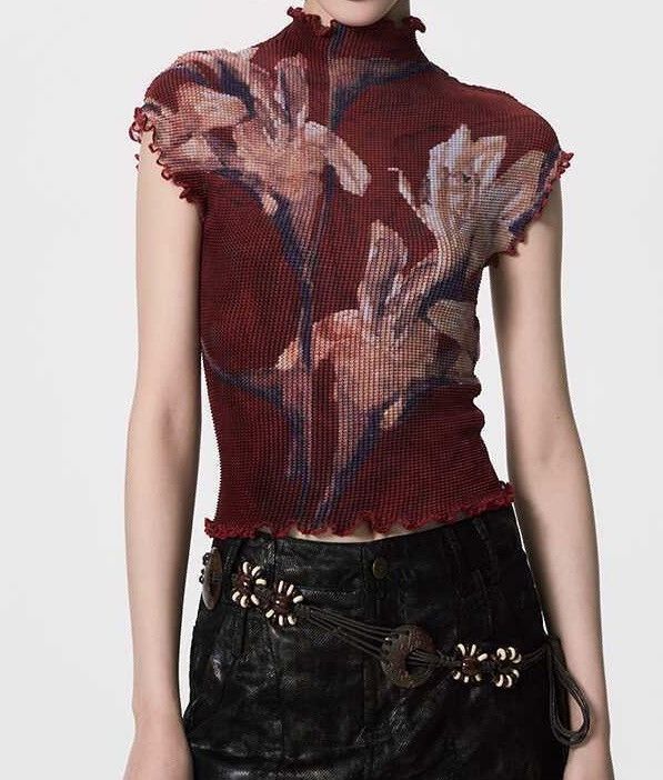 Other Crimson Bloom Mesh Top Size ONE SIZE - 1 Thumbnail