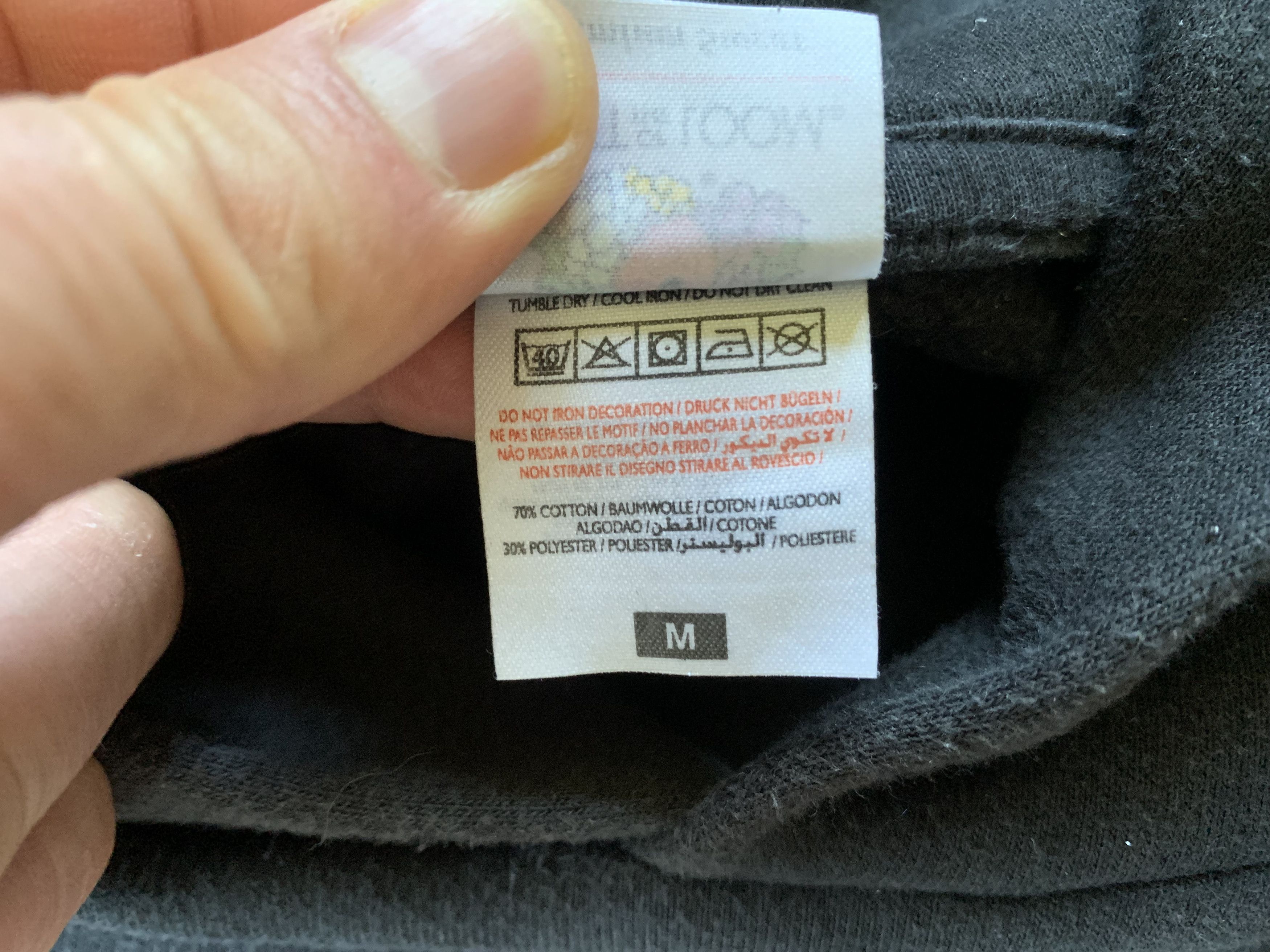 Fruit Of The Loom Fruit Of The Loom Cotton Black Printed Hoodie Size US M / EU 48-50 / 2 - 9 Thumbnail