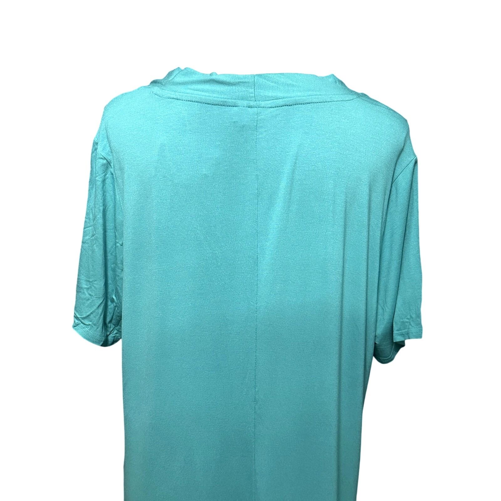 Avenue Avenue Top HiLow V Neck Pleated Front Blue Green Plus 18 NWT Size XXL / US 16-18 / IT 52-54 - 6 Thumbnail