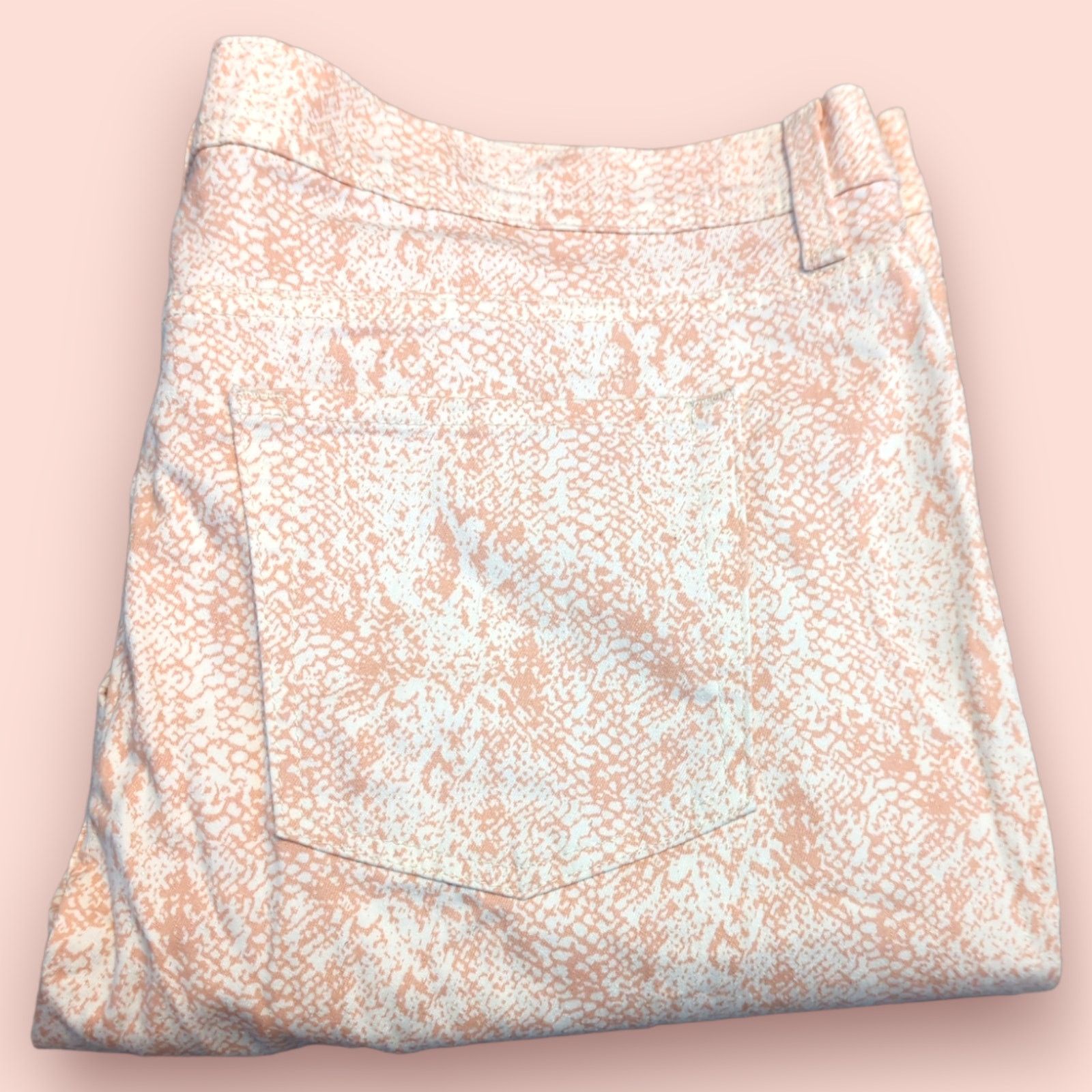 Lee LEE Natural Fit Peach Snakeskin Print Capri Jeans 18 Medium Size 40" / US 18 - 5 Thumbnail