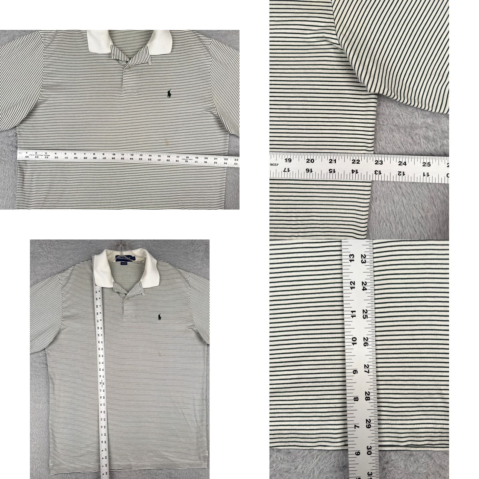 Ralph Lauren VINTAGE Ralph Lauren Polo Shirt Men Large White Stripe 100% Cotton Slim Fit Mens Large White Stripe Polo Shirt 100% Cotton Ralph Lauren 70s 80s Golf Size US L / EU 52-54 / 3 - 8 Thumbnail