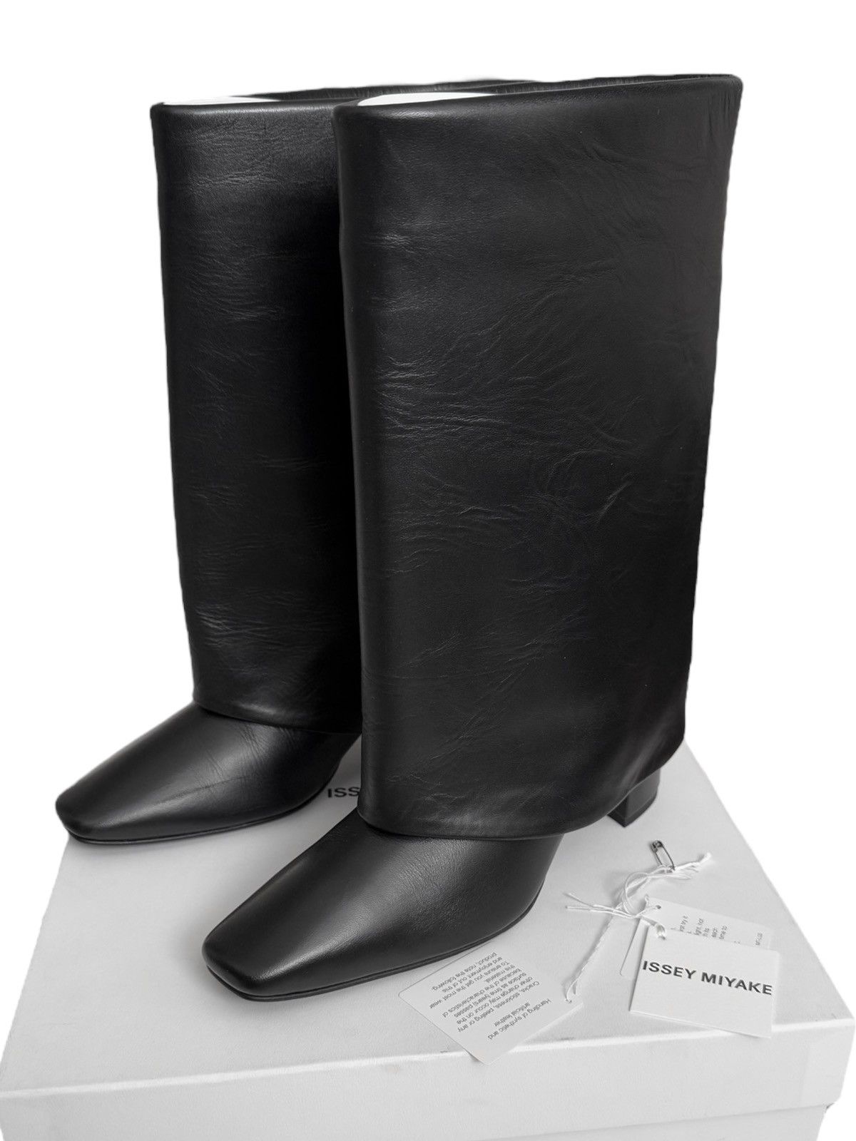 Issey Miyake $1200 Cover Leather Heel Boots Size US 8 / IT 38 - 2 Thumbnail
